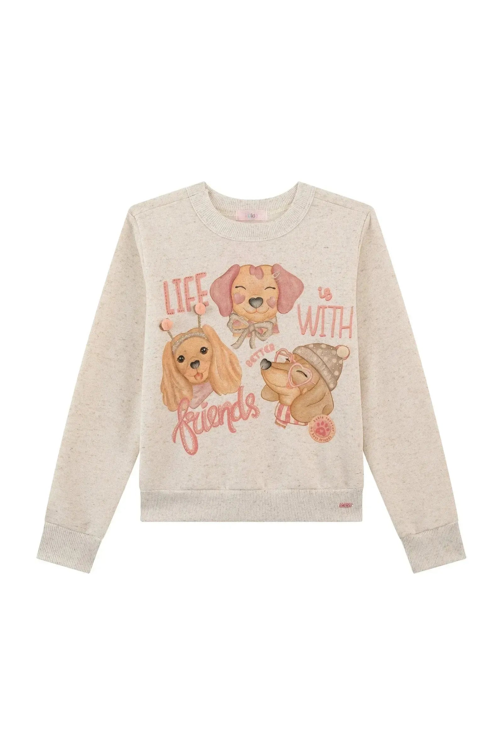 Blusão em Moletom com Pelúcia 89620 Kukiê Infantil Menina