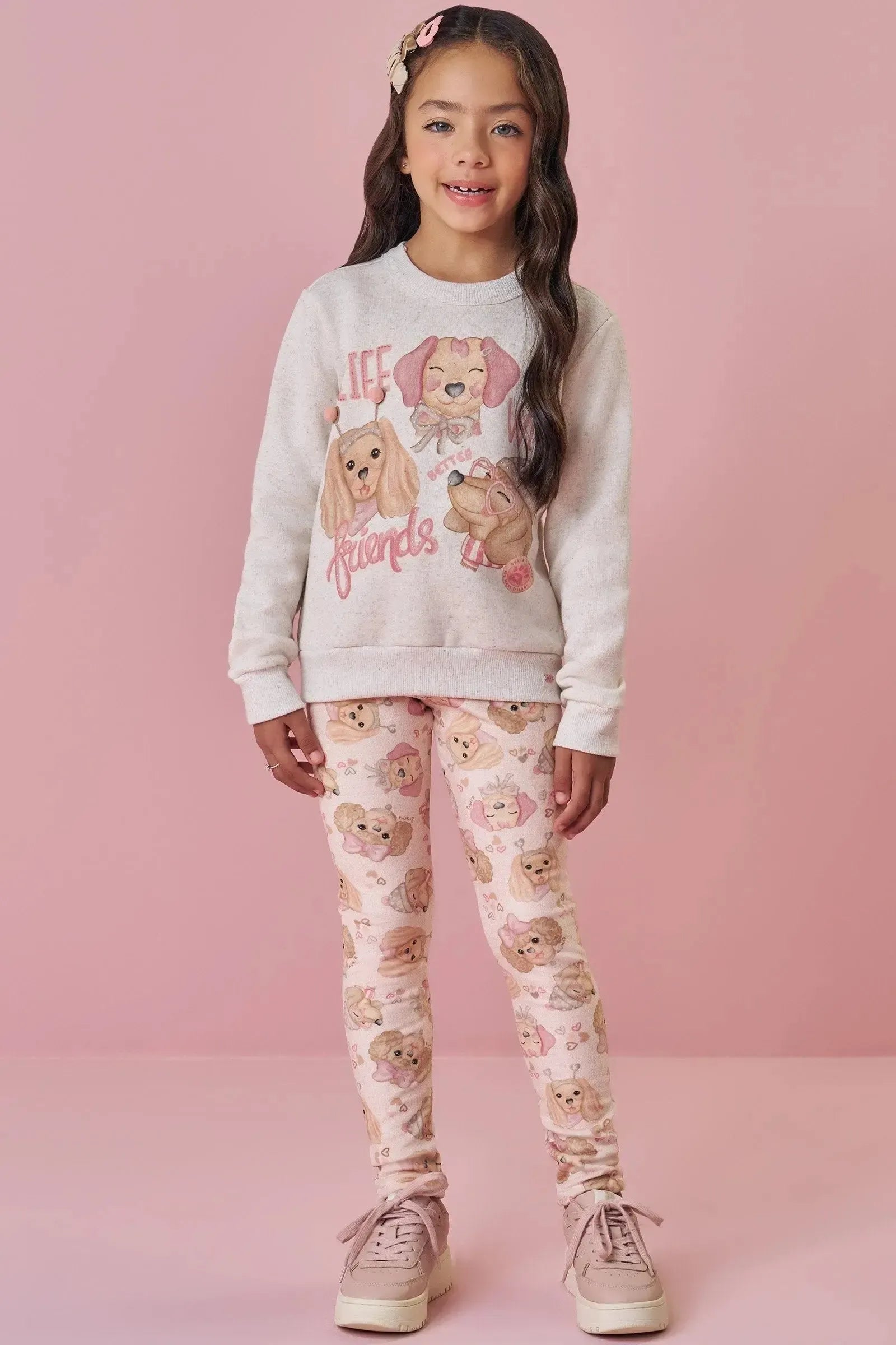 Blusão em Moletom com Pelúcia 89620 Kukiê Infantil Menina