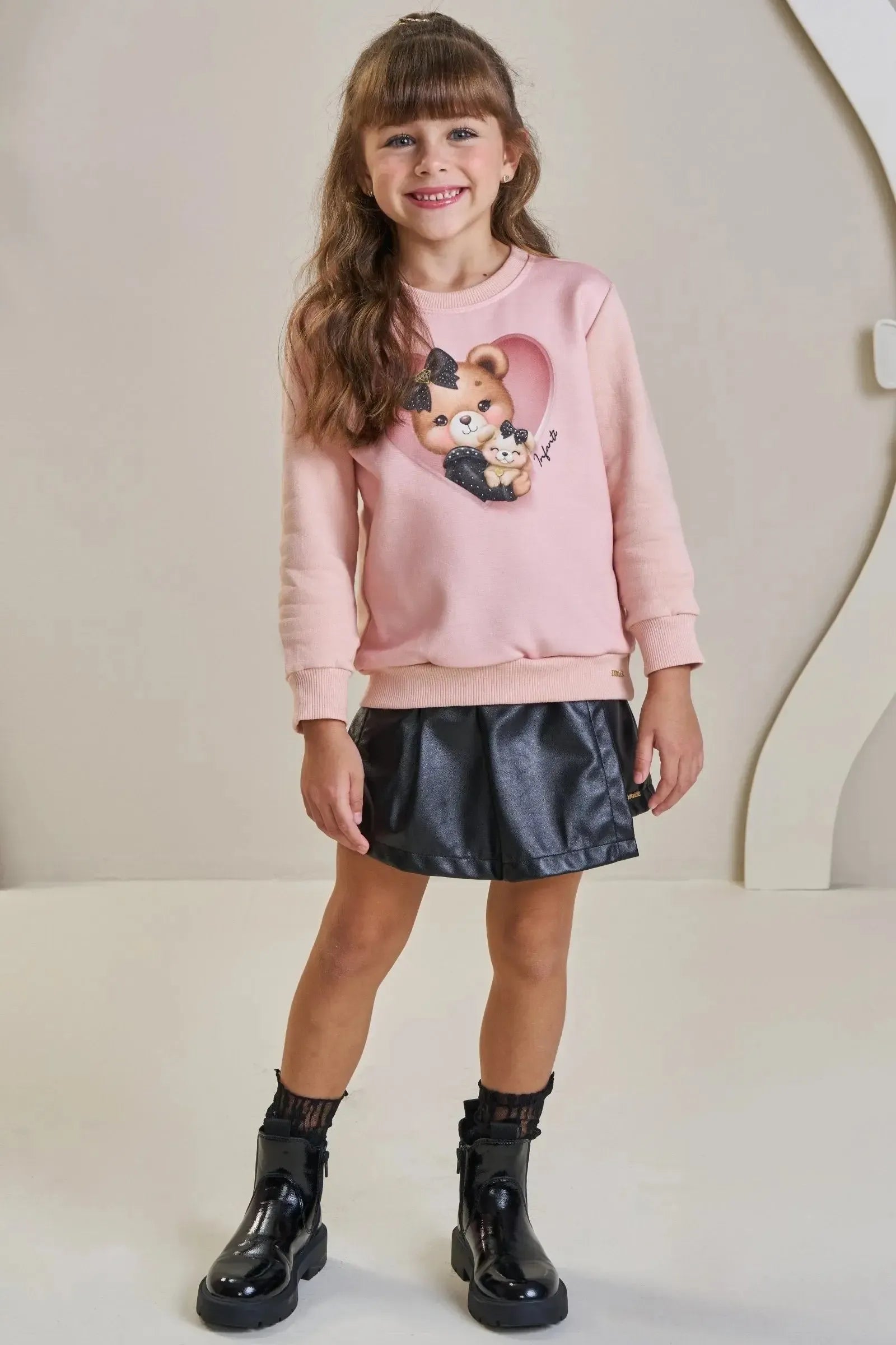 Blusão em Moletom com Pelúcia 89740 Infanti Infantil Menina