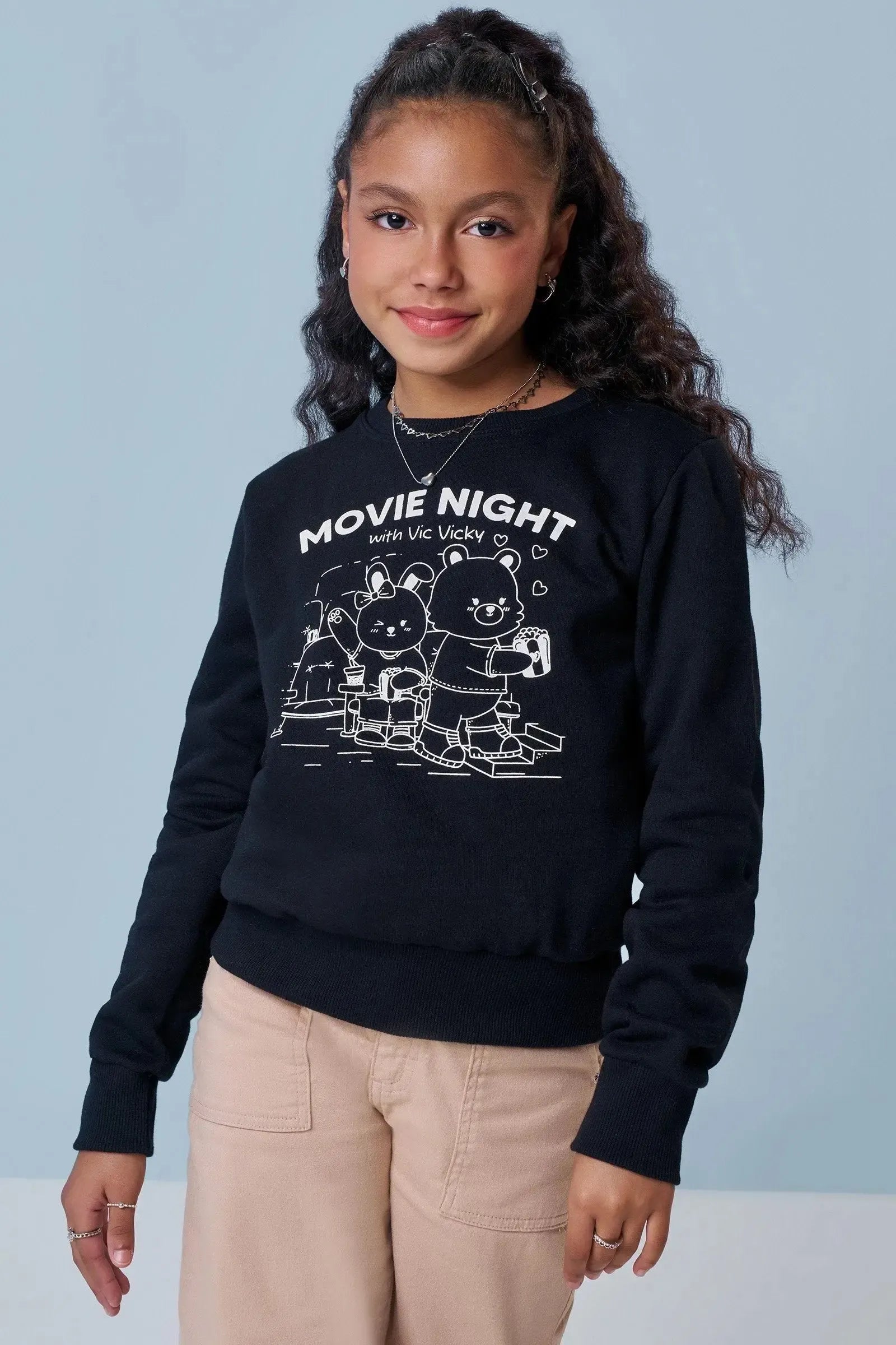 Blusão em Moletom com Pelúcia 92177 Vic&Vicky Teen Menina