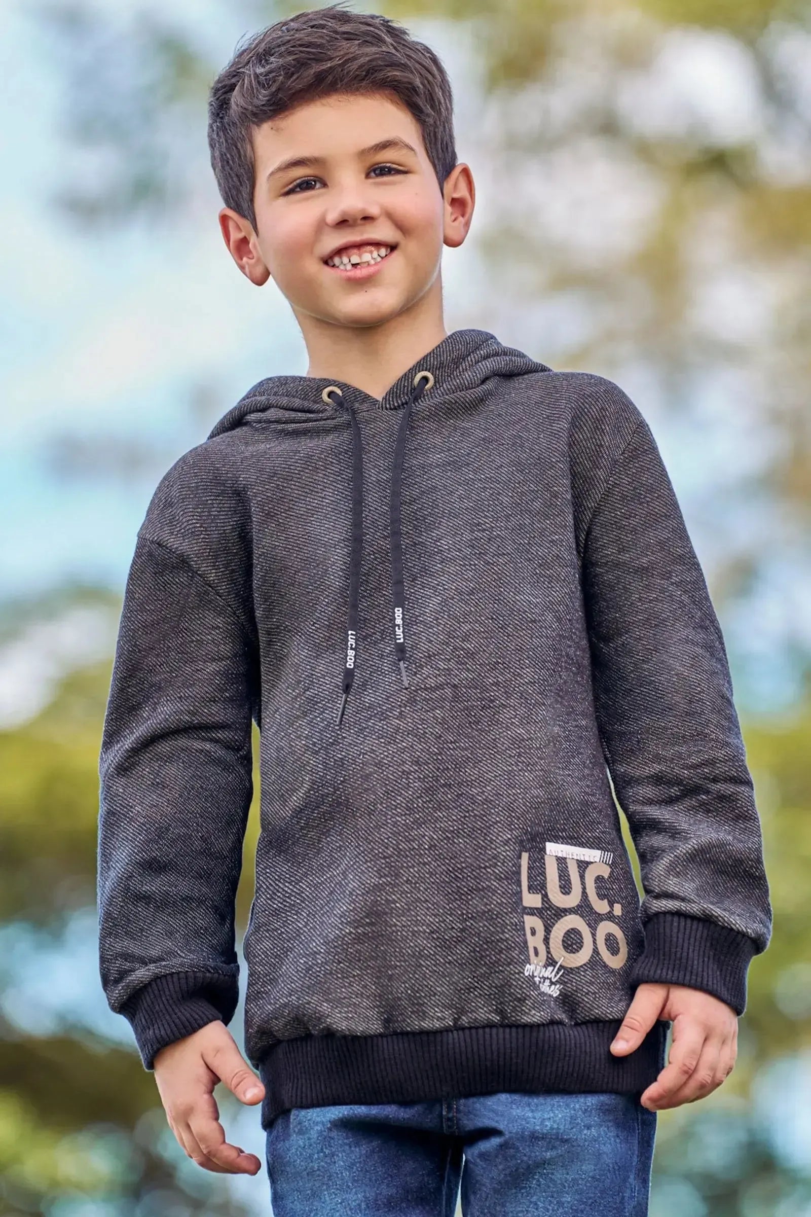 Blusão em Moletom Diagonal com Pelúcia 89366 LucBoo Infantil Menino