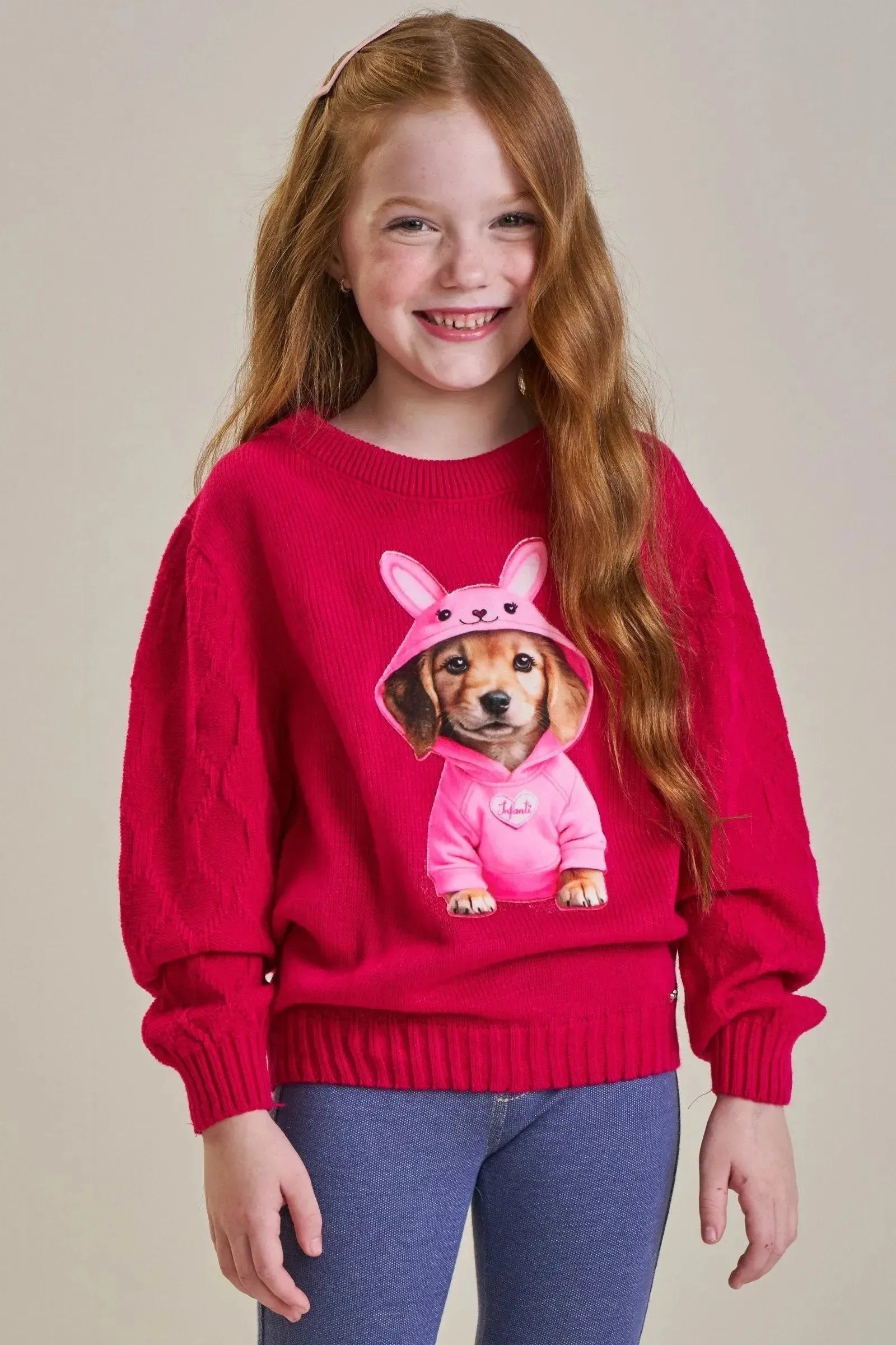 Blusão em Tricot 100% Acrílico 89497 Infanti Infantil Menina