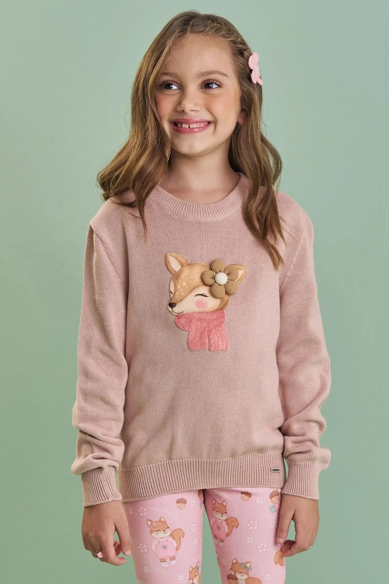 Blusão em Tricot 100% Algodão 87236 Kukiê Infantil Menina