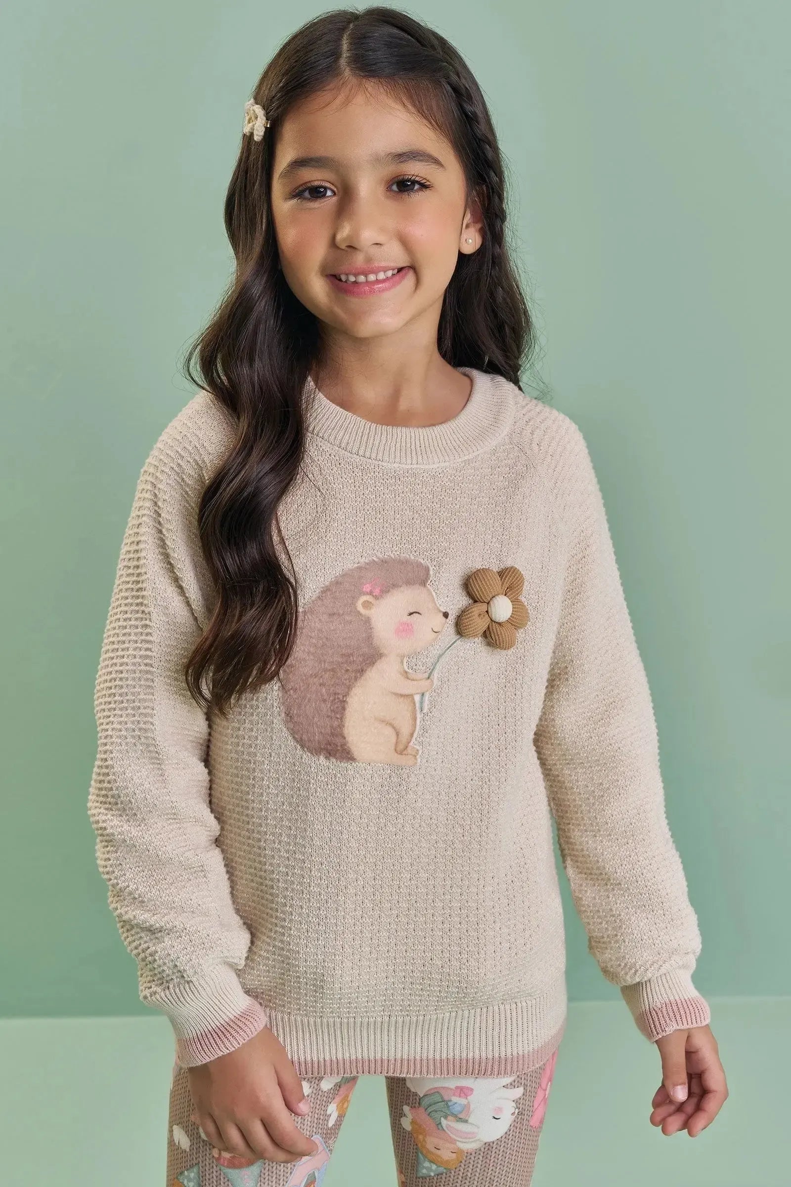 Blusão em Tricot 100% Algodão 87240 Kukiê Infantil Menina