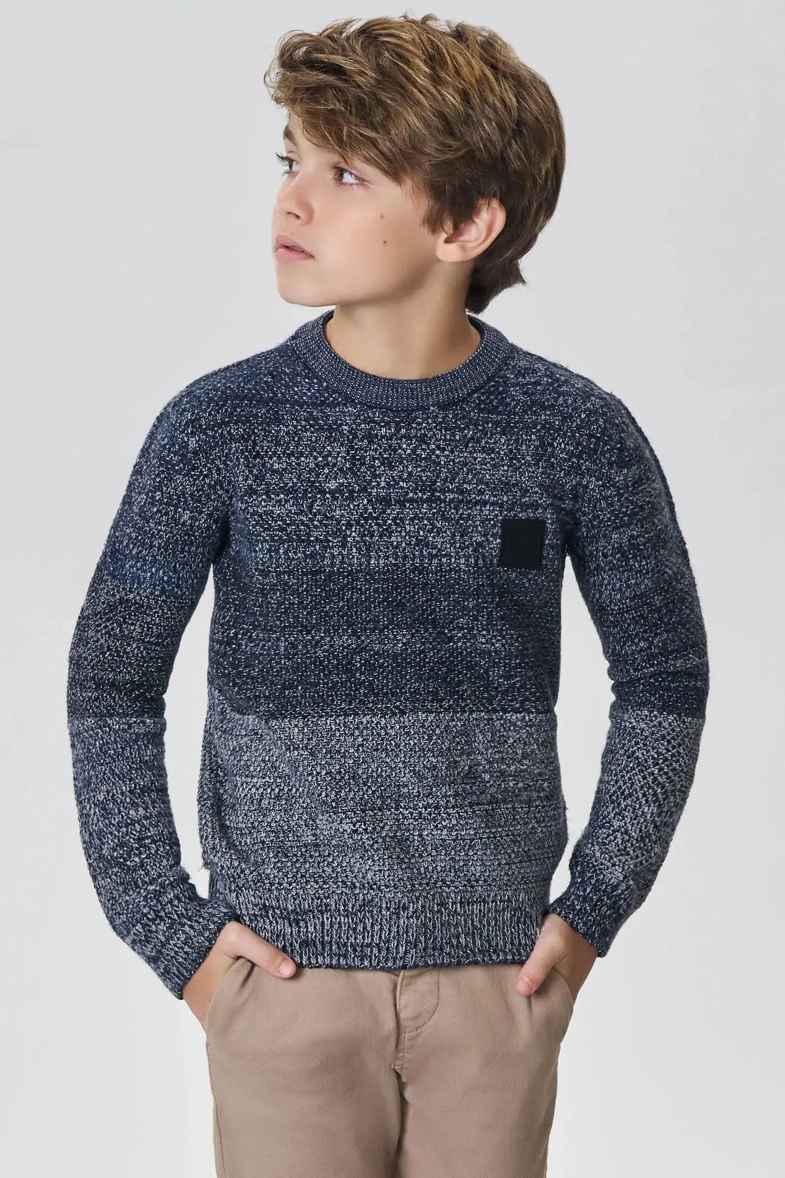 Blusão em Tricot Prime Mesclado 89379 Johnny Fox Teen Menino