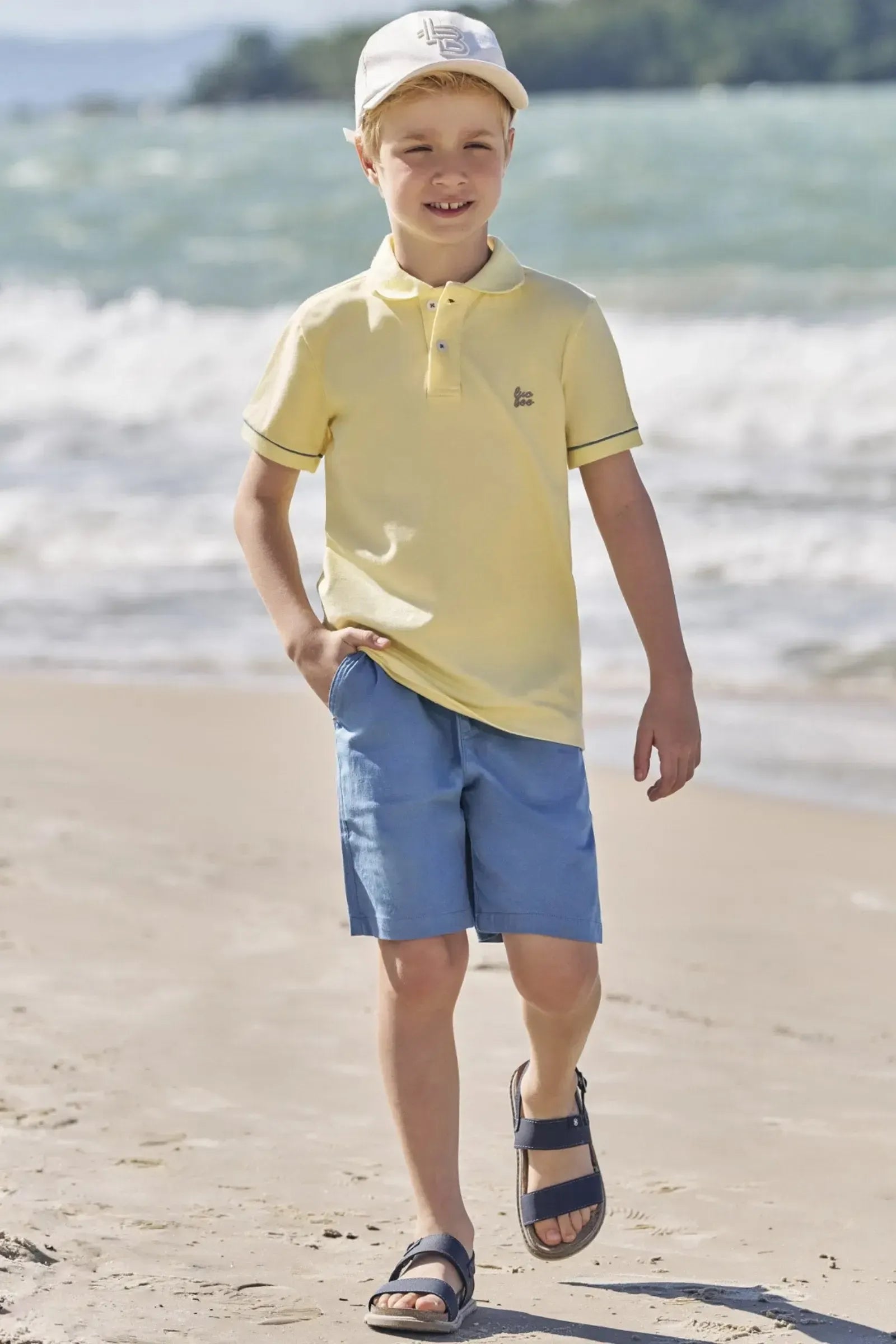Boné em Sarja Caribe com Elastano 82969 LucBoo Infantil Menino