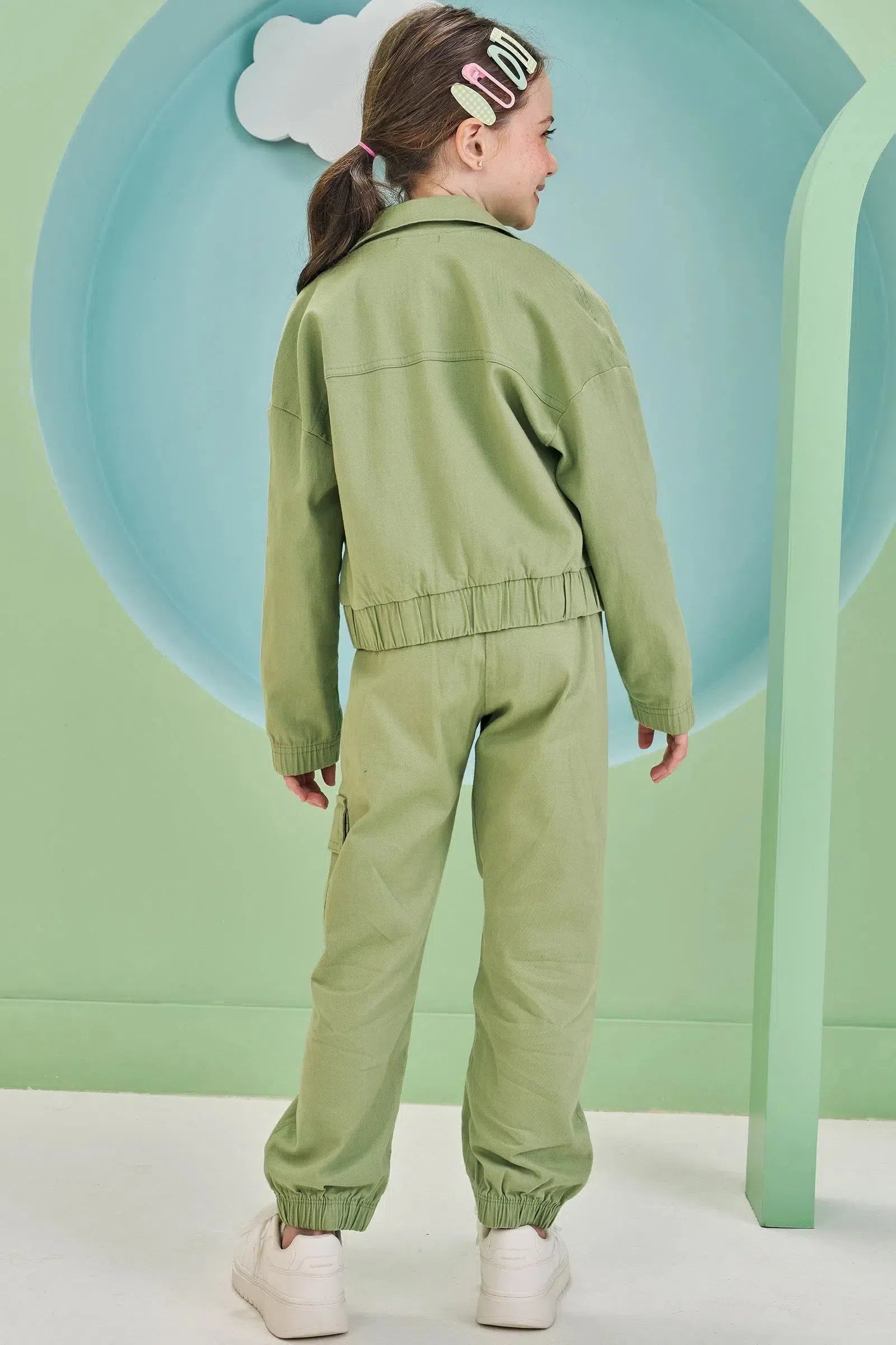 Calça Cargo em Sarja com Elastano 79168 Kukiê Infantil Menina
