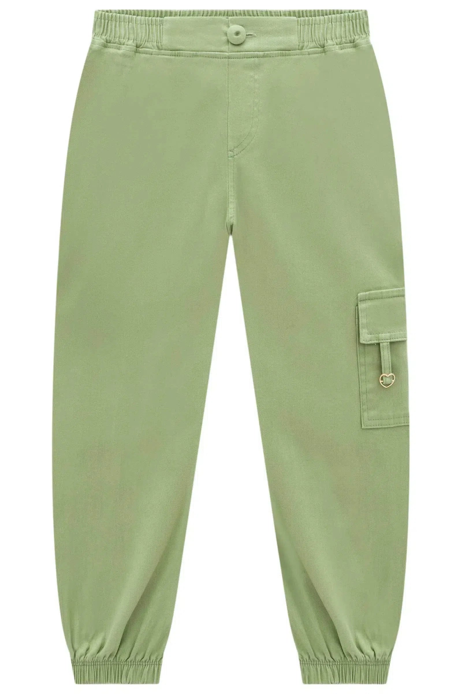 Calça Cargo em Sarja com Elastano 79168 Kukiê Infantil Menina
