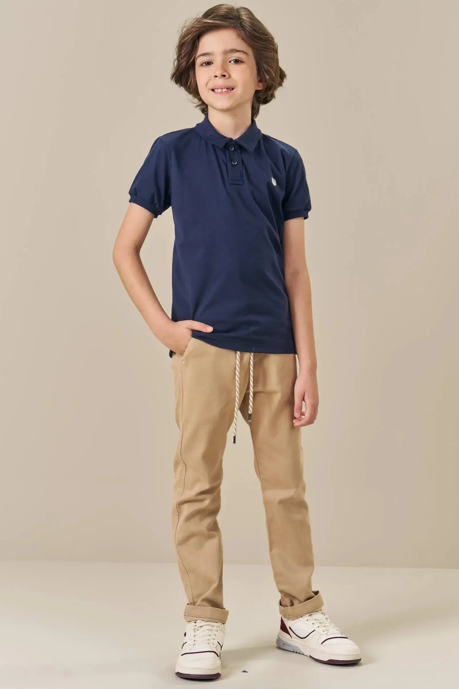 Calça Comfy em Sarja Soft com Elastano 82818 LucBoo Infantil Menino