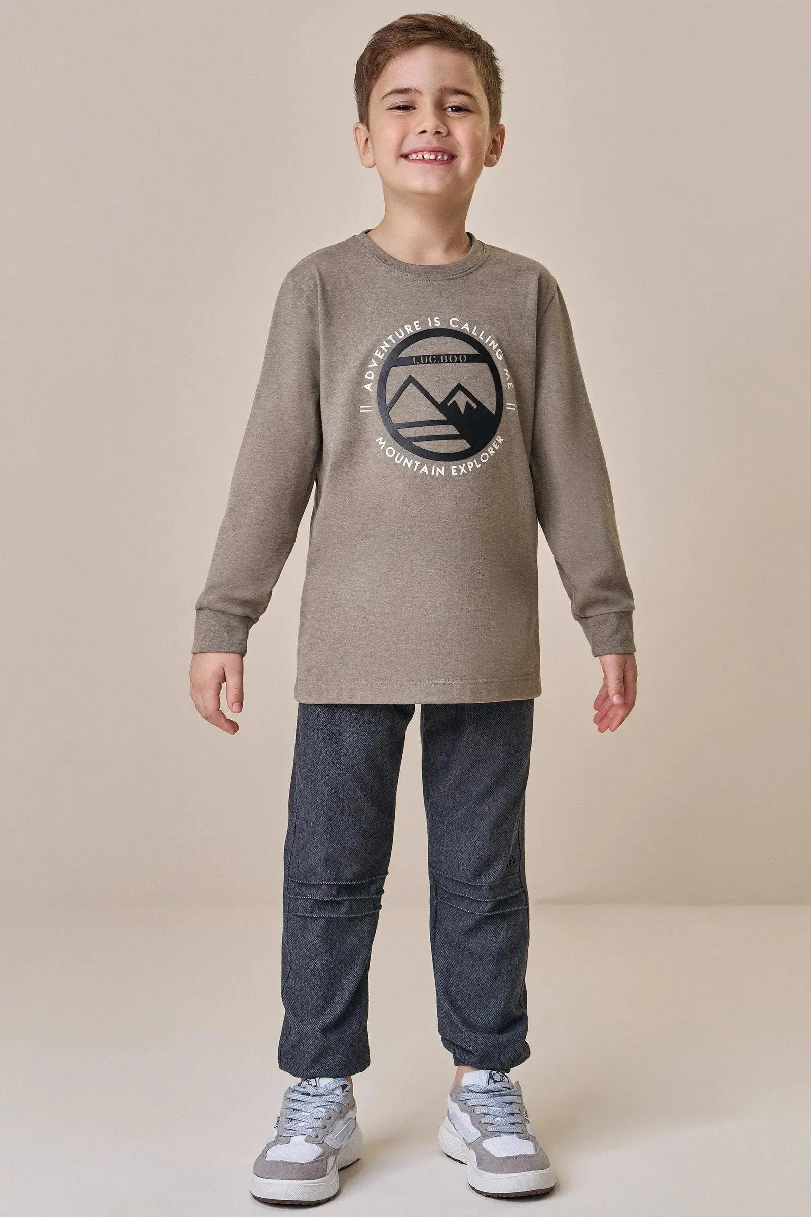 Calça Jogger em Cotton Jeans com Elastano 89737 LucBoo Infantil Menino