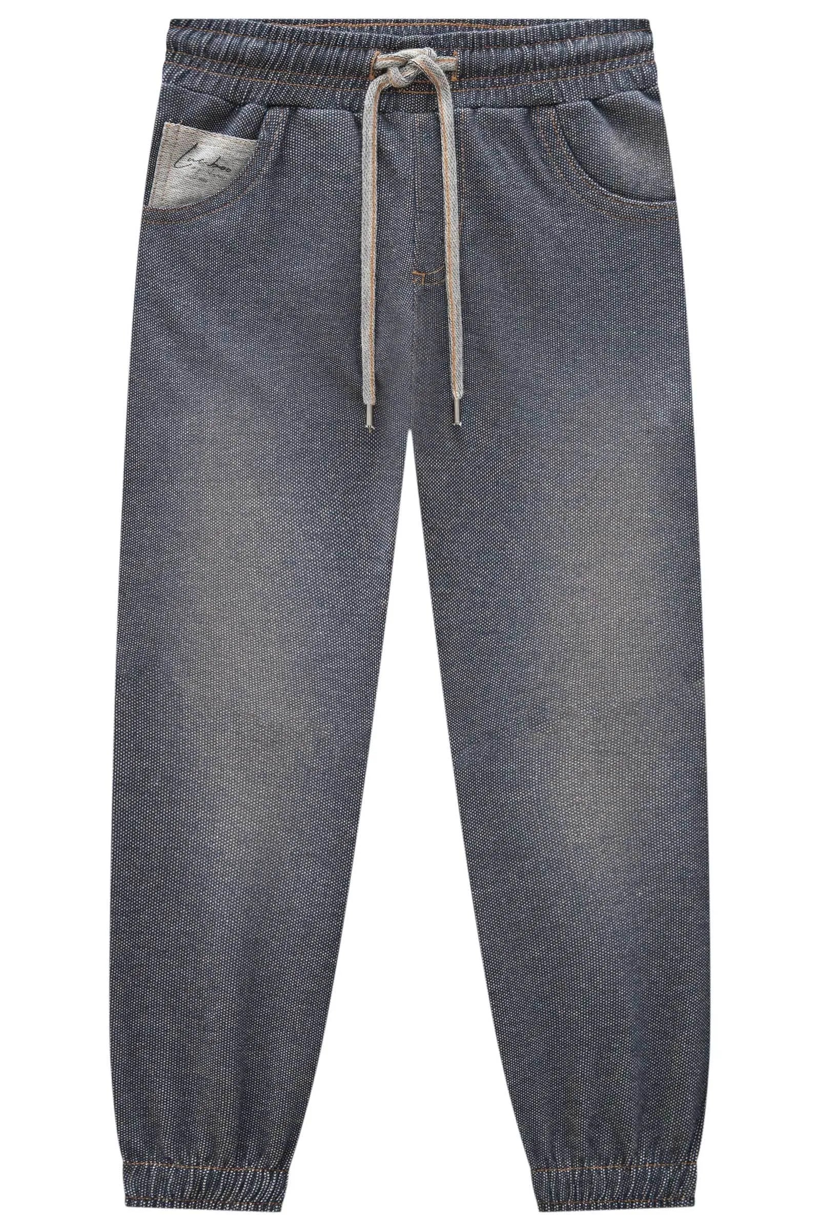 Calça Jogger em Malha Denim com Elastano 84825 LucBoo Infantil Menino