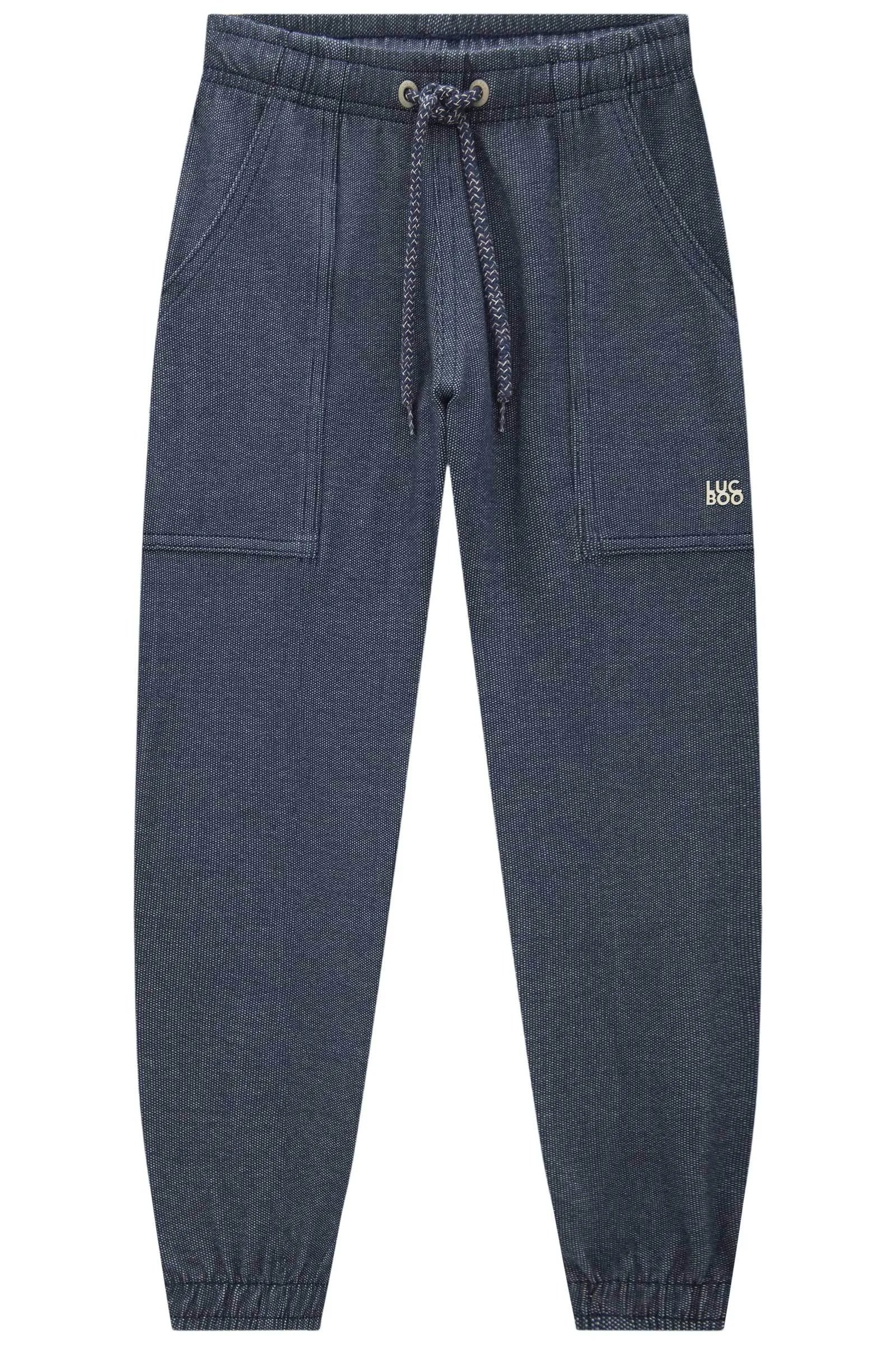 Calça Jogger em Malha Denim com Elastano 89982 LucBoo Infantil Menino