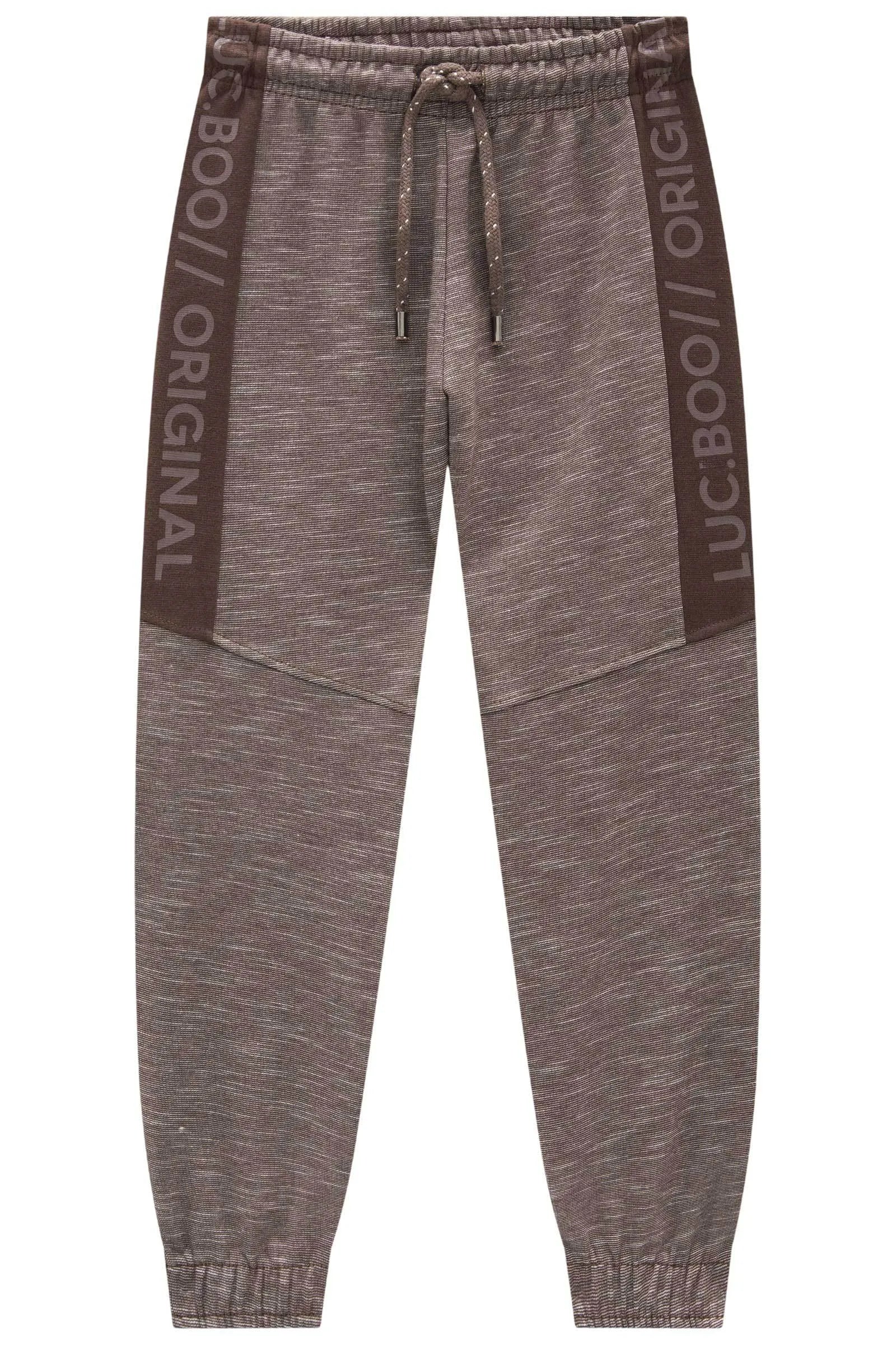 Calça Jogger em Mesclado Bicolor 89727 LucBoo Infantil Menino