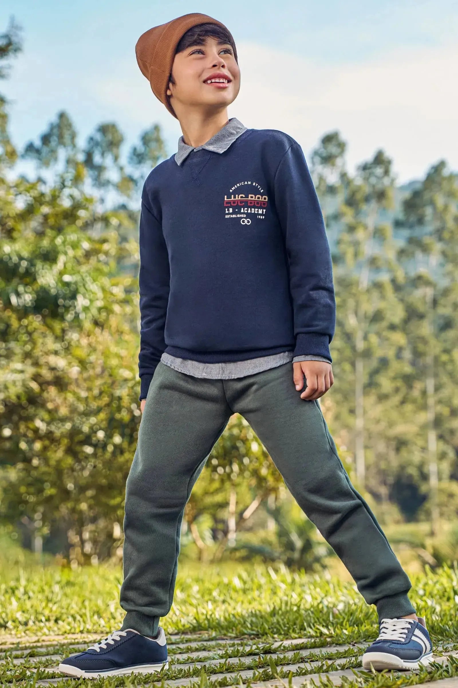 Calça Jogger em Moletom com Pelúcia 92941 LucBoo Infantil Menino