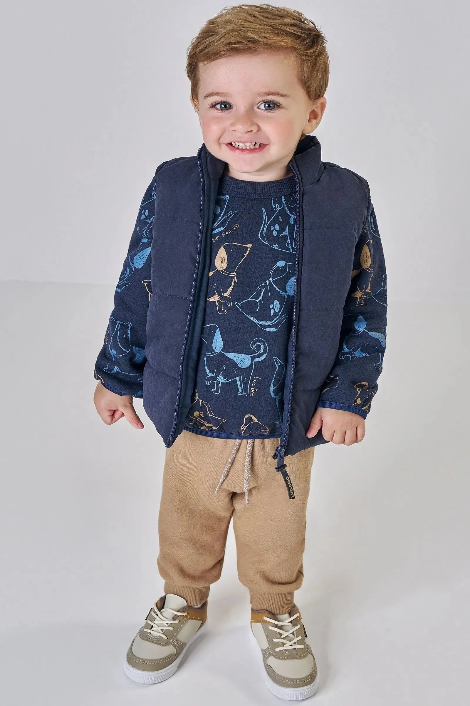 Calça Jogger em Moletom com Pelúcia 93161 LucBoo Bebê Menino