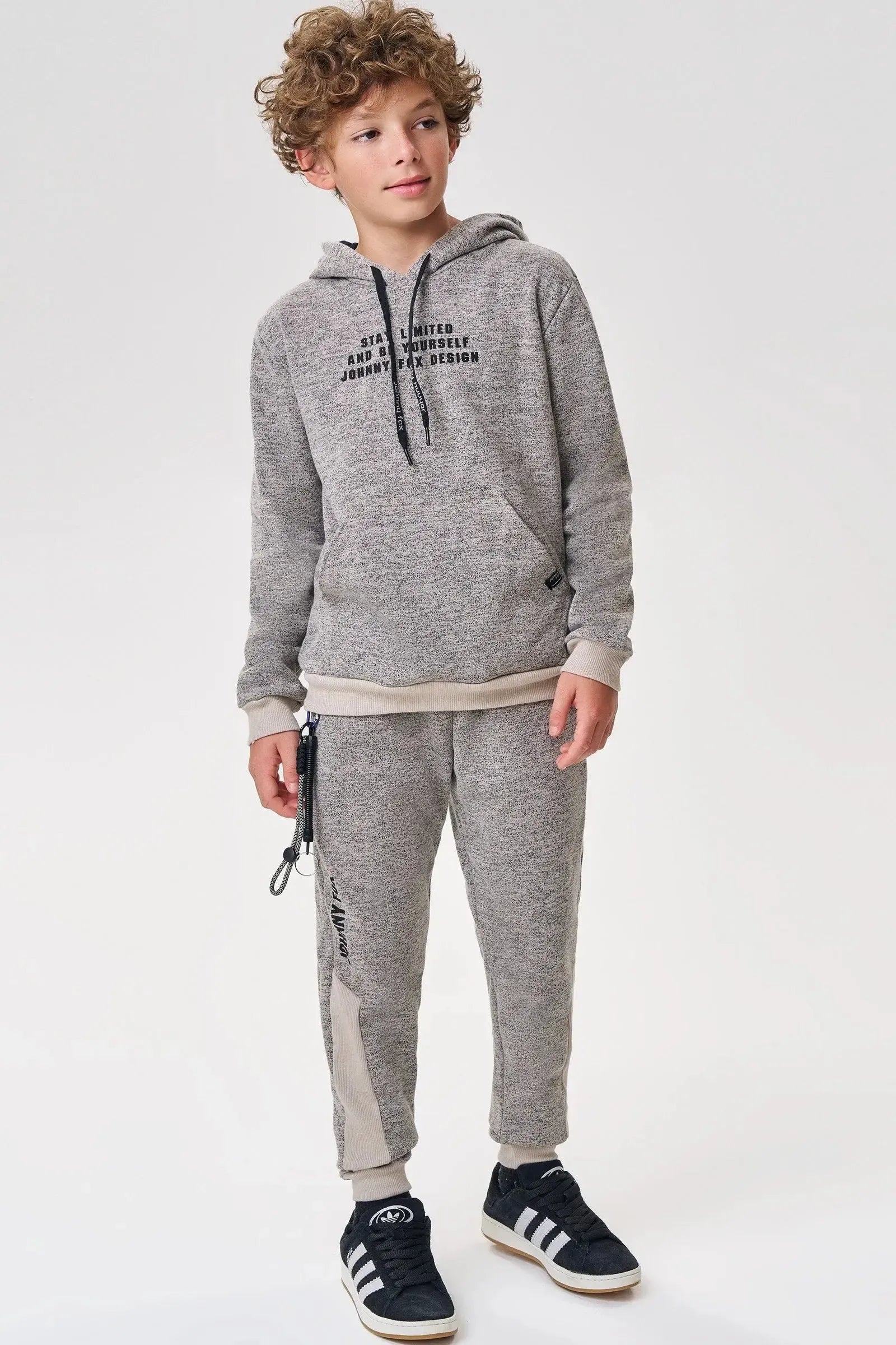 Calça Jogger em Moletom Grécia 3 Cabos com Pelúcia 92724 Johnny Fox Teen Menino