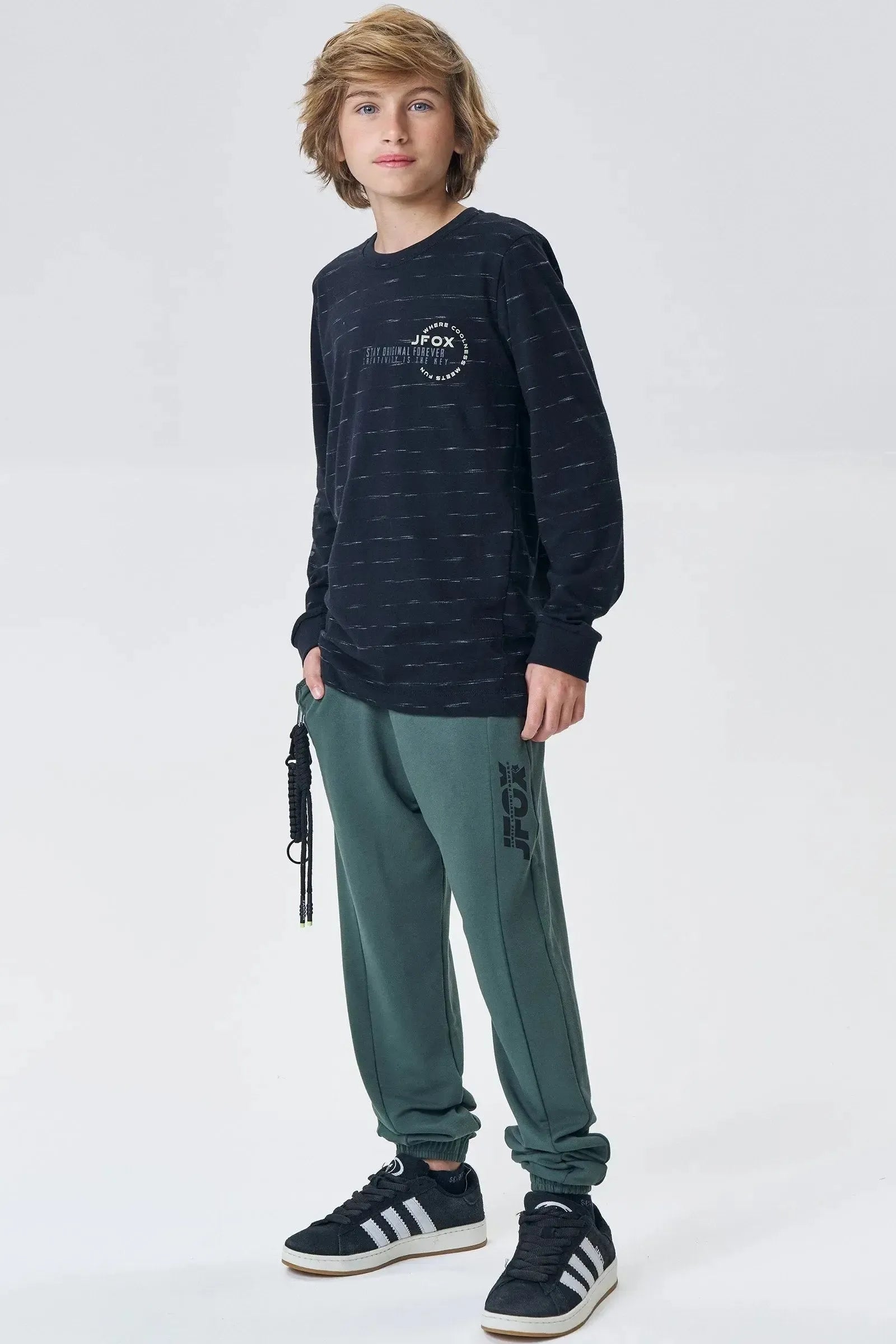 Calça Jogger em Molevisco com Elastano 89612 Johnny Fox Teen Menino