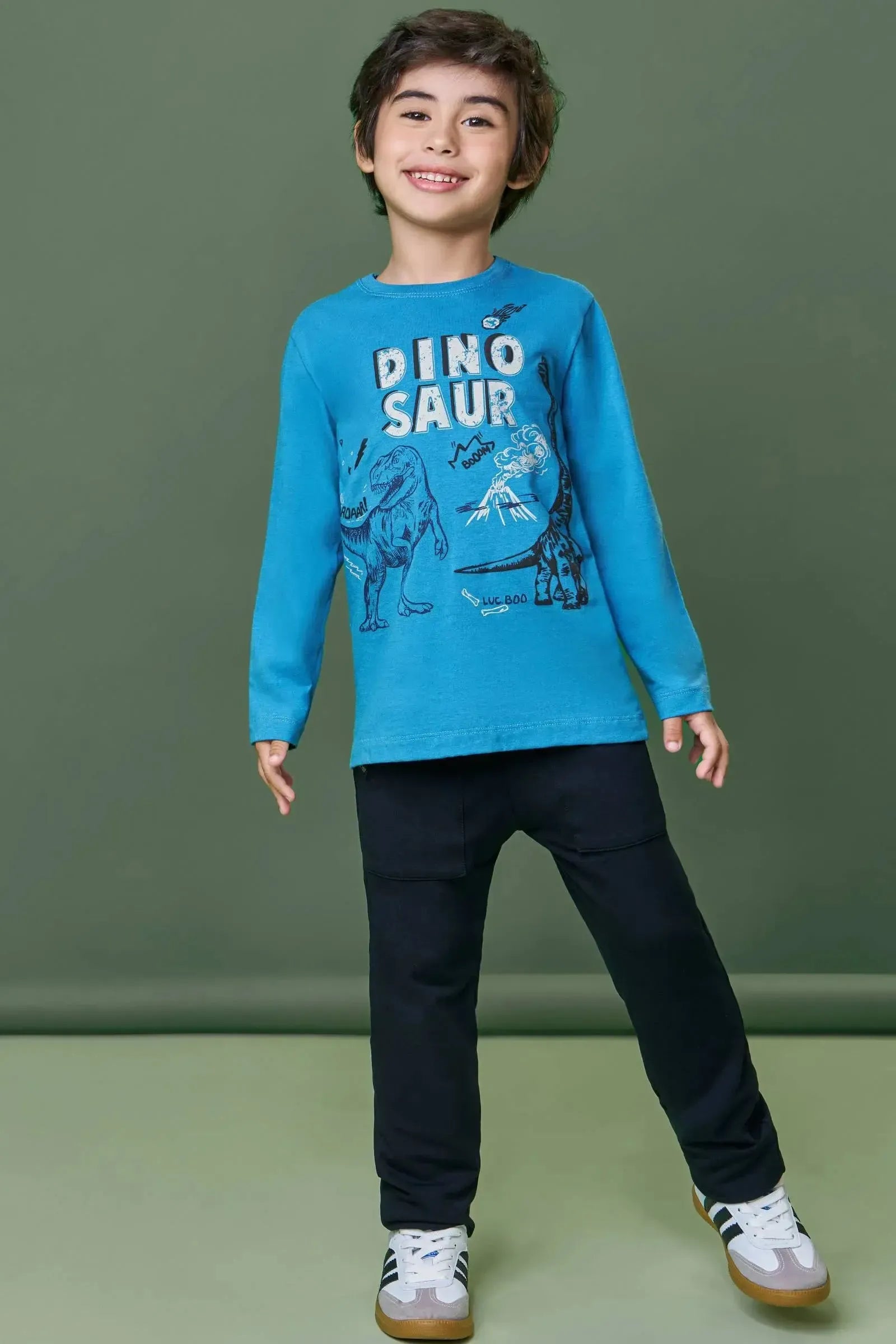 Calça Jogger em Molevisco com Elastano 90715 LucBoo Infantil Menino