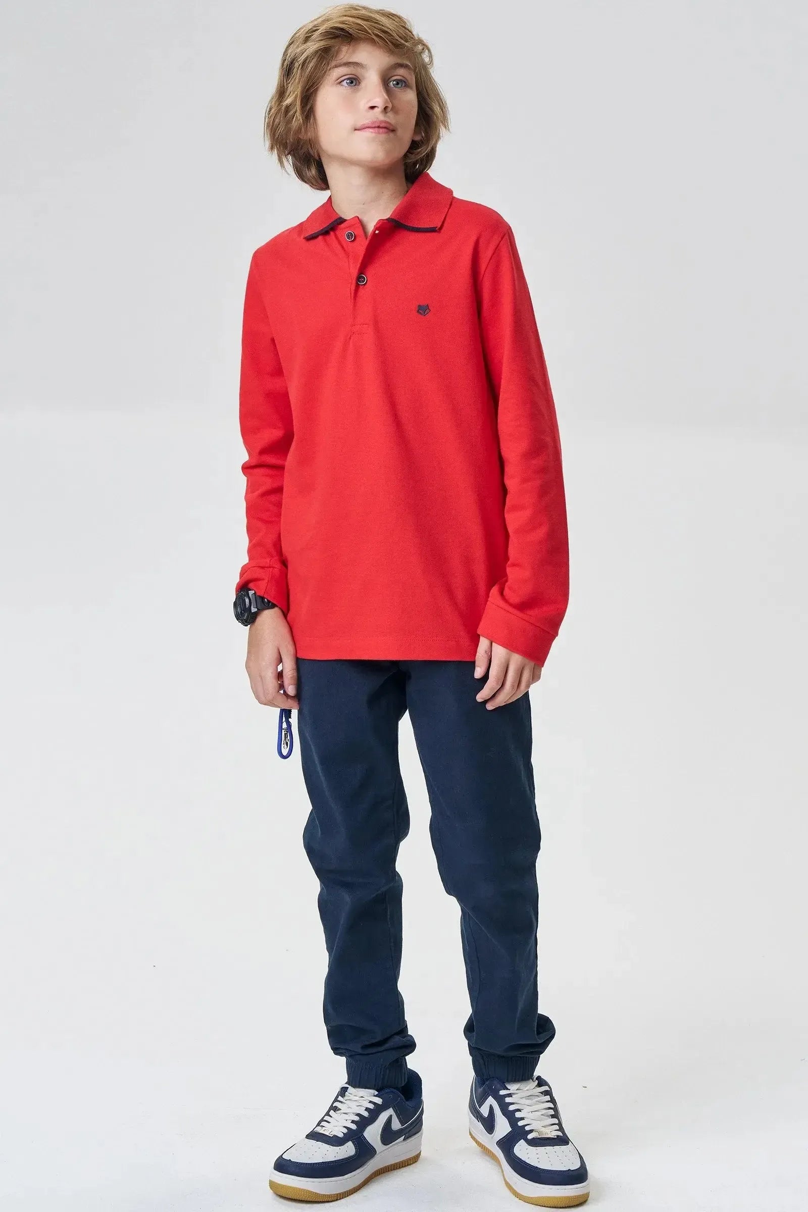 Calça Jogger em Sarja Stretch com Elastano 90232 Johnny Fox Teen Menino