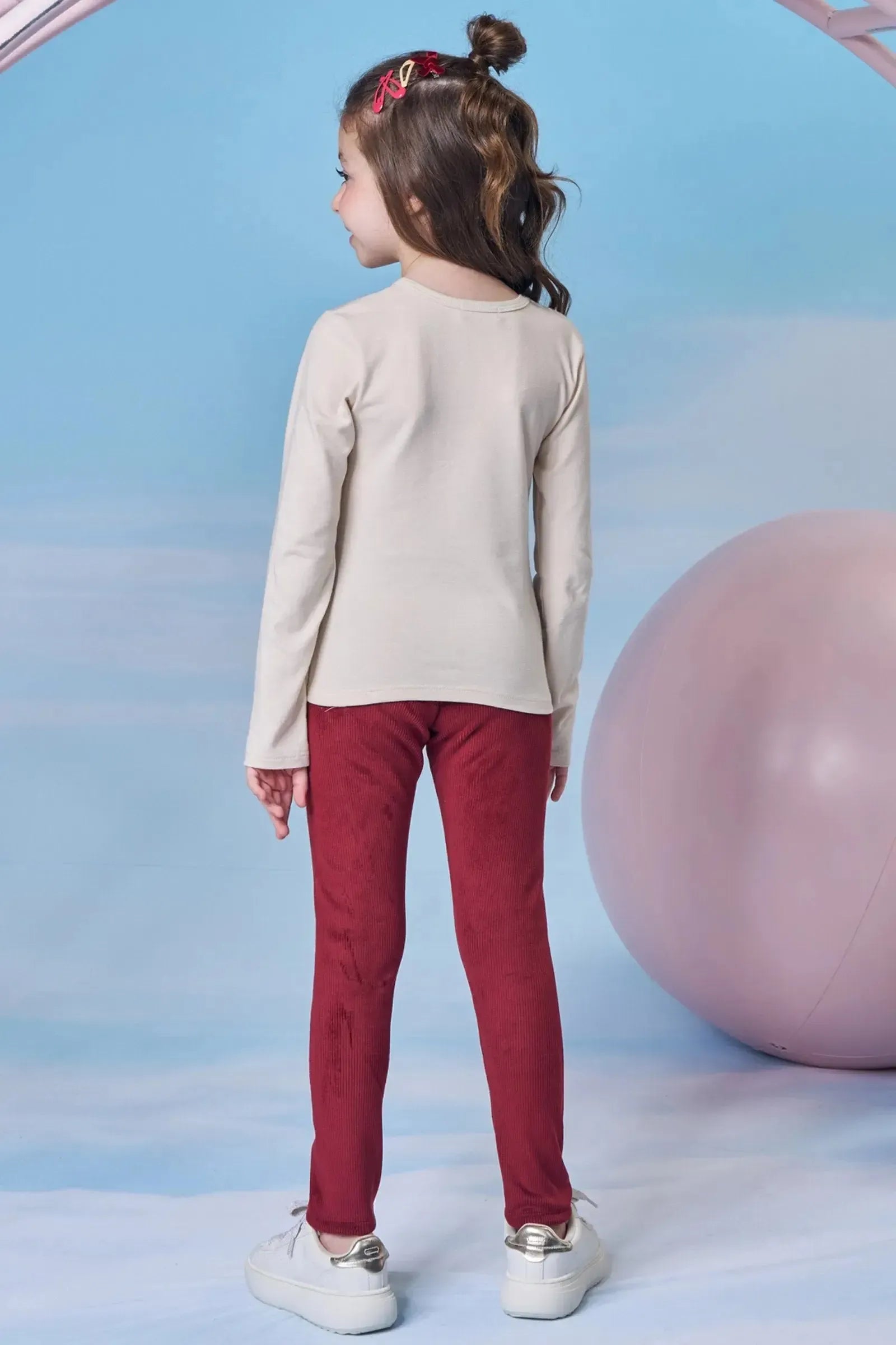 Calça Legging em Fleece Cotelê com Elastano 89236 Kukiê Infantil Menina