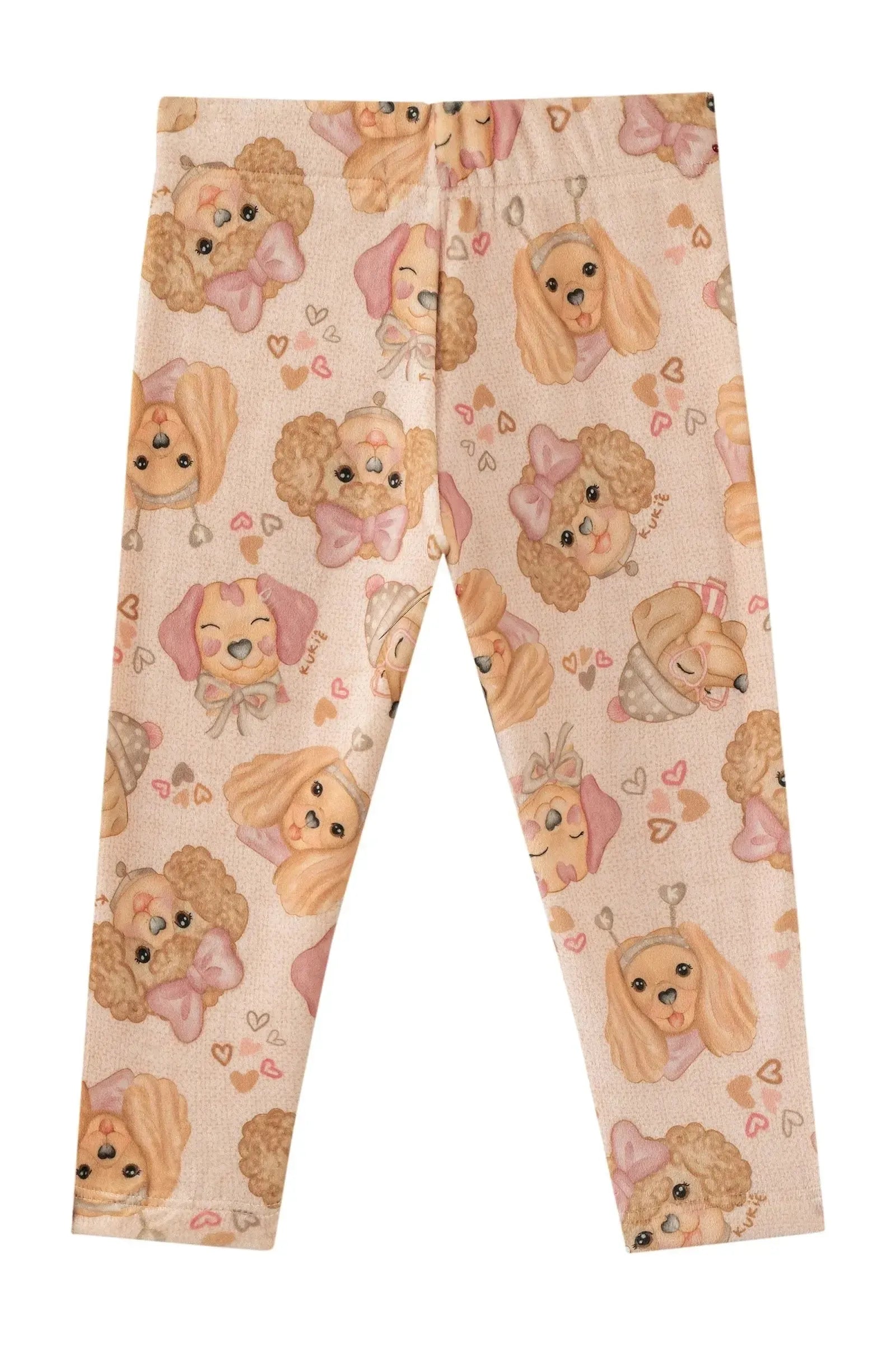 Calça Legging em Fleece Luxo 90615 Kukiê Bebê Menina