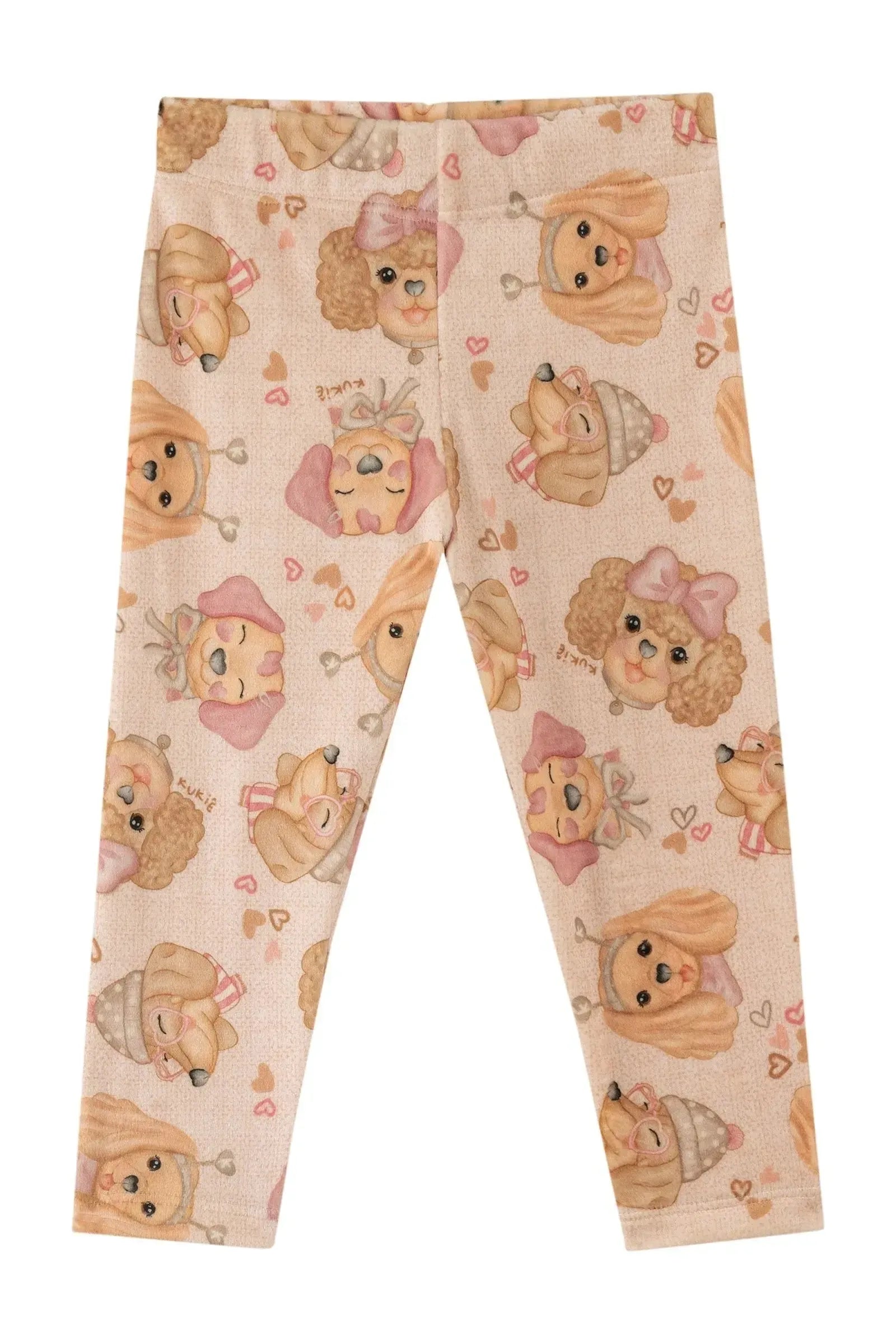 Calça Legging em Fleece Luxo 90615 Kukiê Bebê Menina