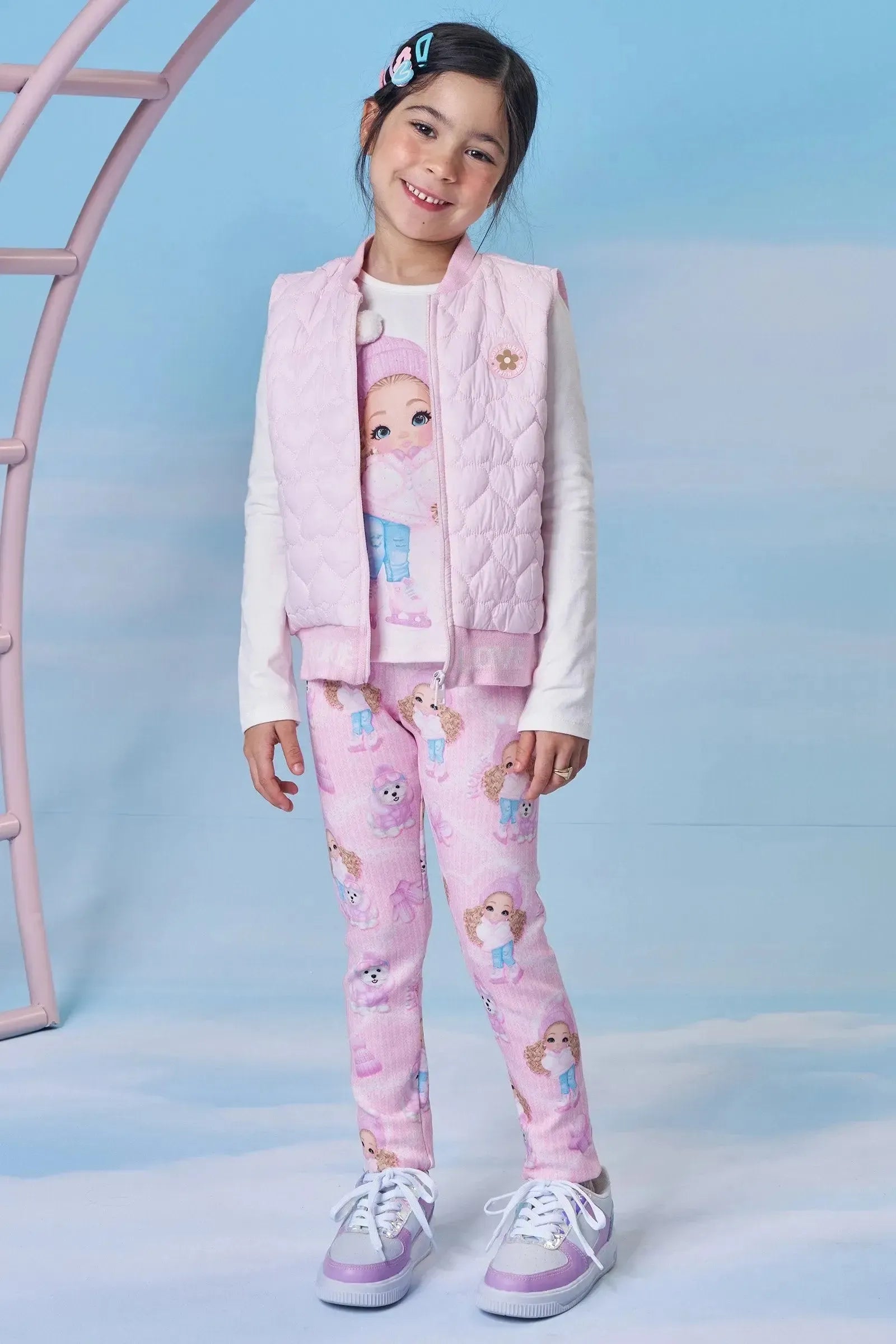 Calça Legging em Fly Tech 89563 Kukiê Infantil Menina