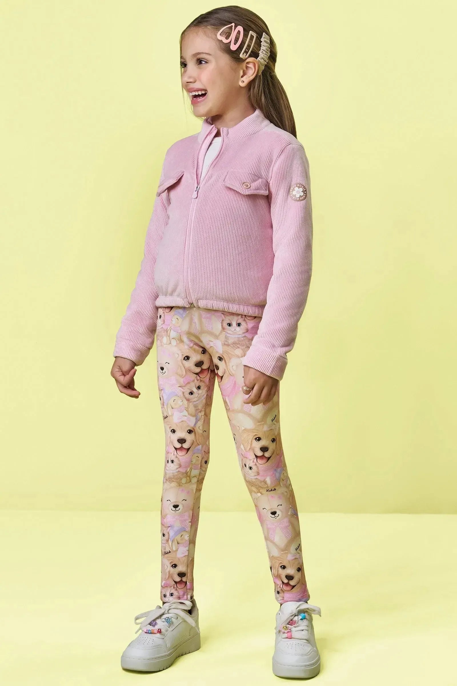 Calça Legging em Fly Tech 89821 Kukiê Infantil Menina