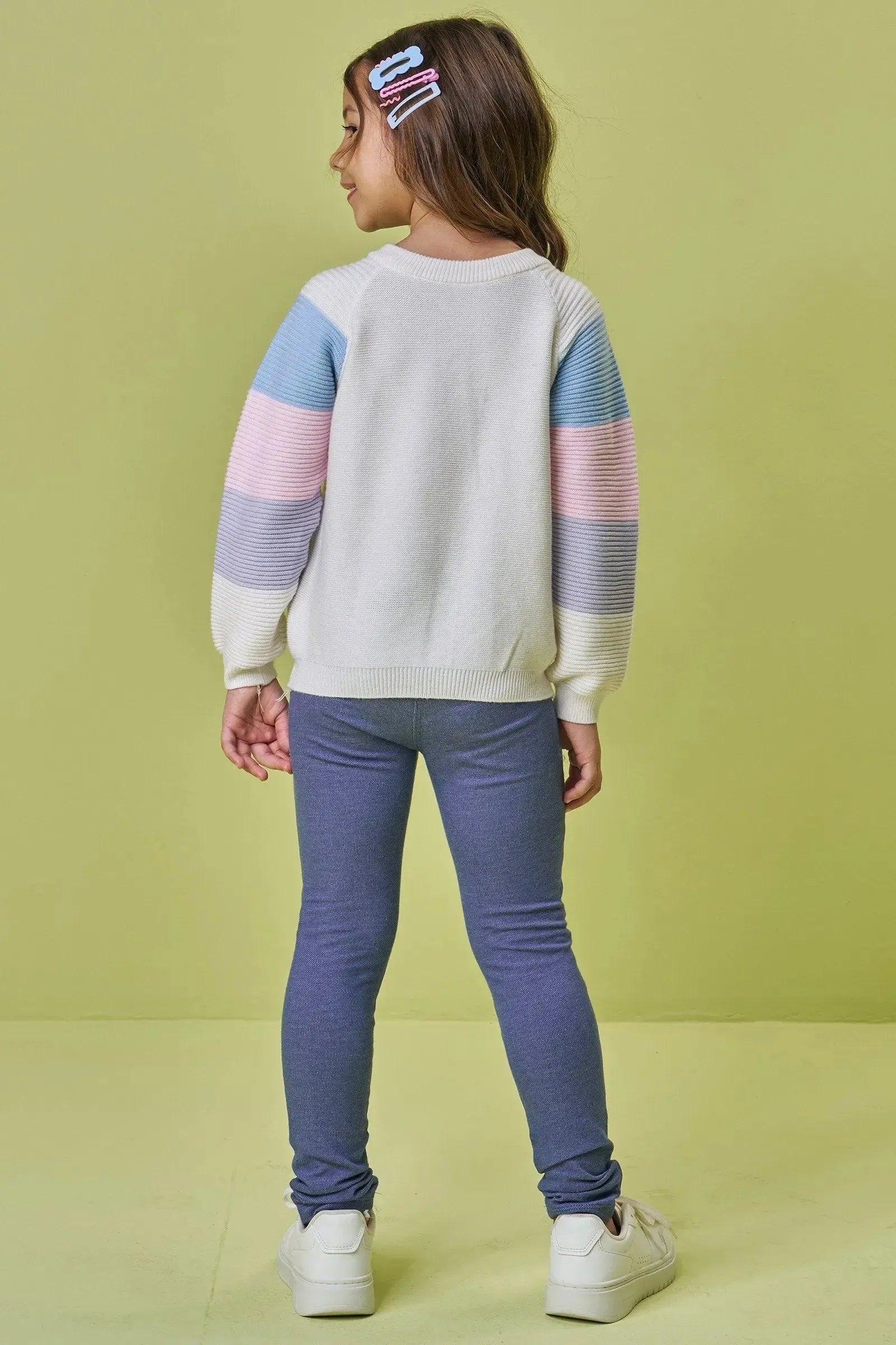 Calça Legging em Malha Denim 89252 Kukiê Infantil Menina