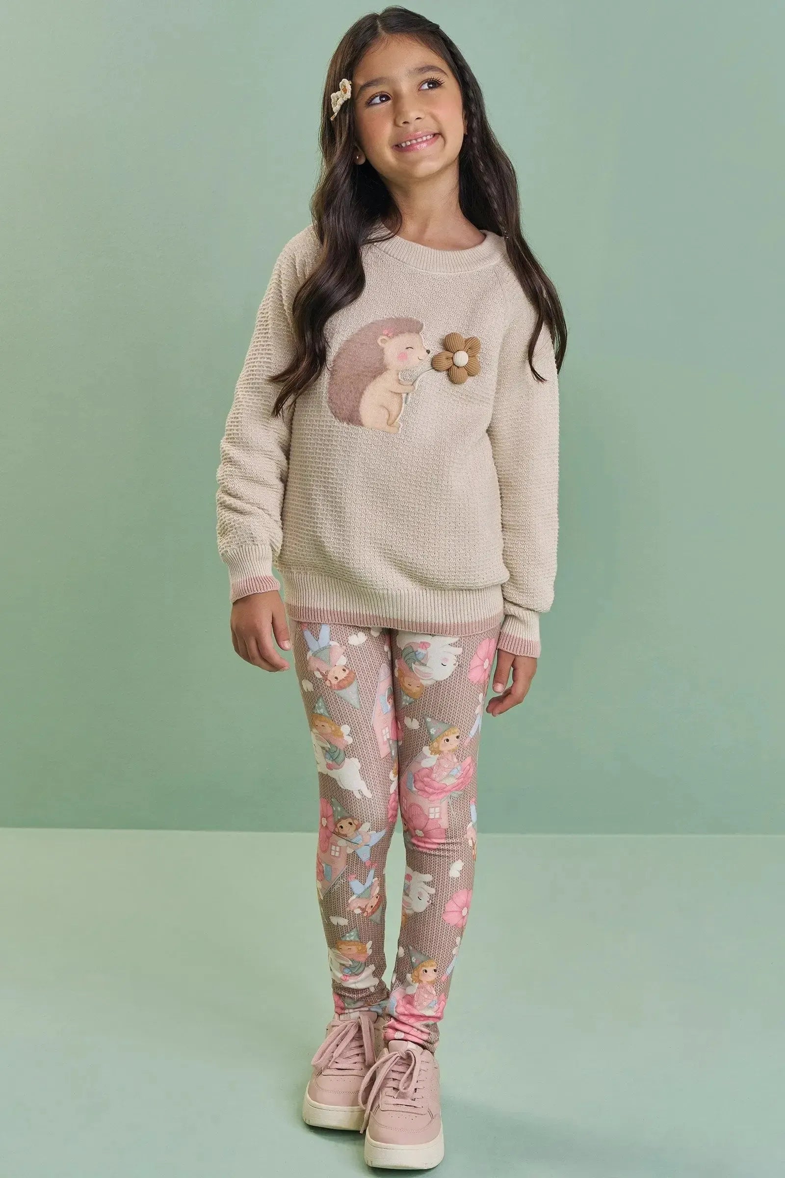 Calça Legging em Molecotton 89903 Kukiê Infantil Menina