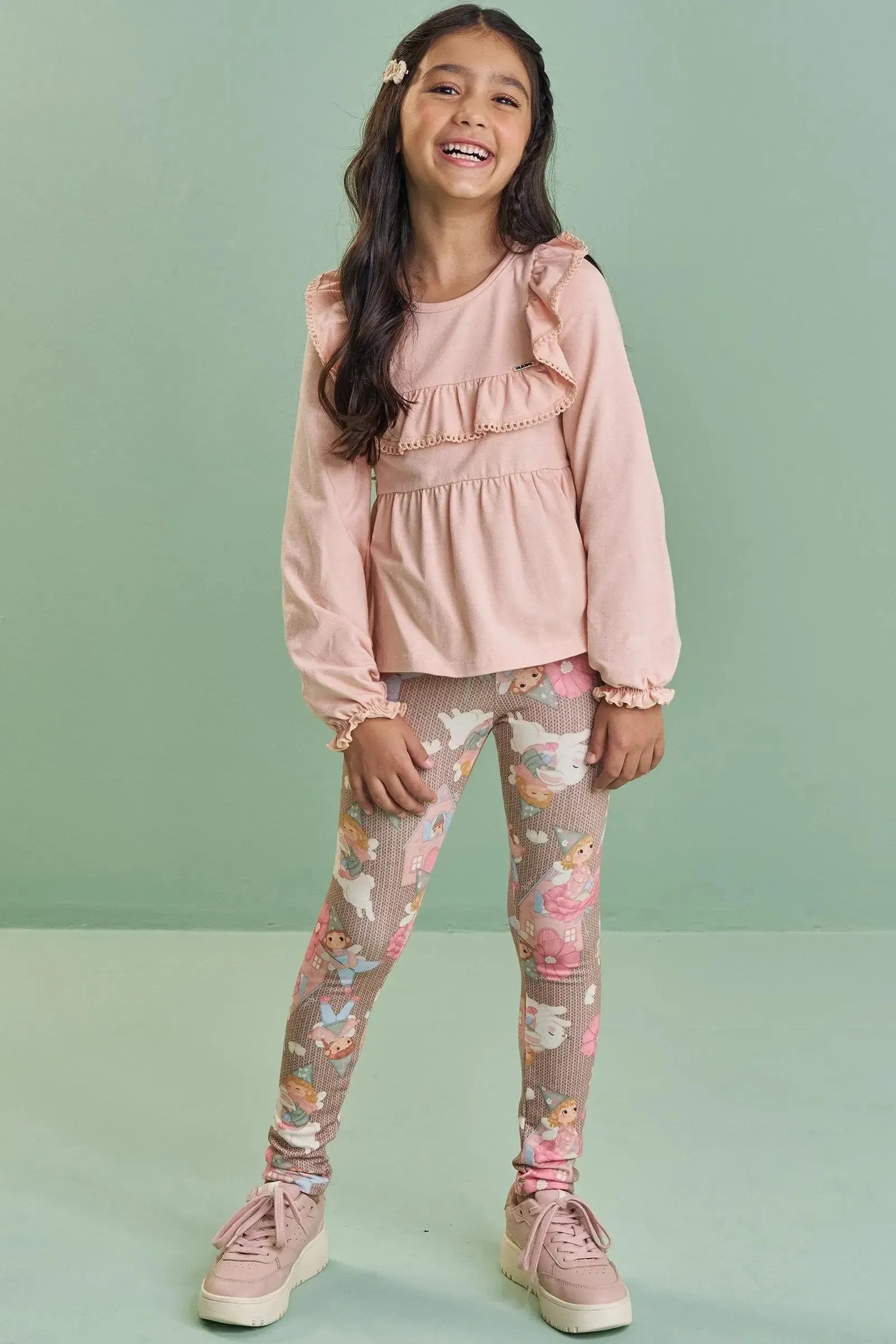 Calça Legging em Molecotton 89903 Kukiê Infantil Menina