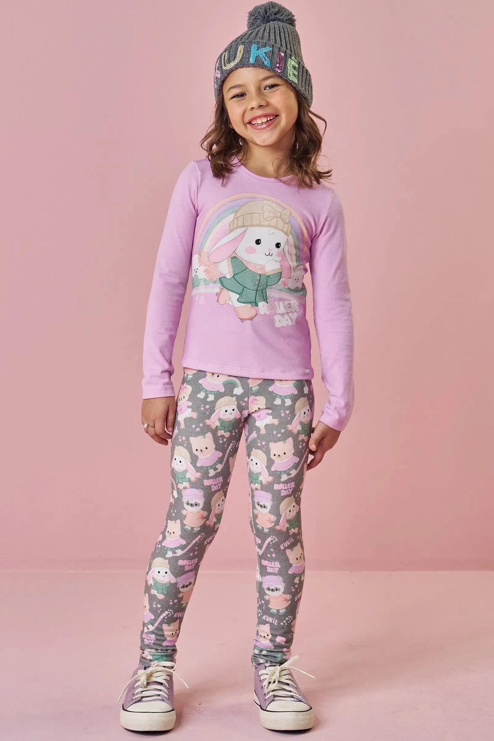 Calça Legging em Molecotton 90816 Kukiê Infantil Menina