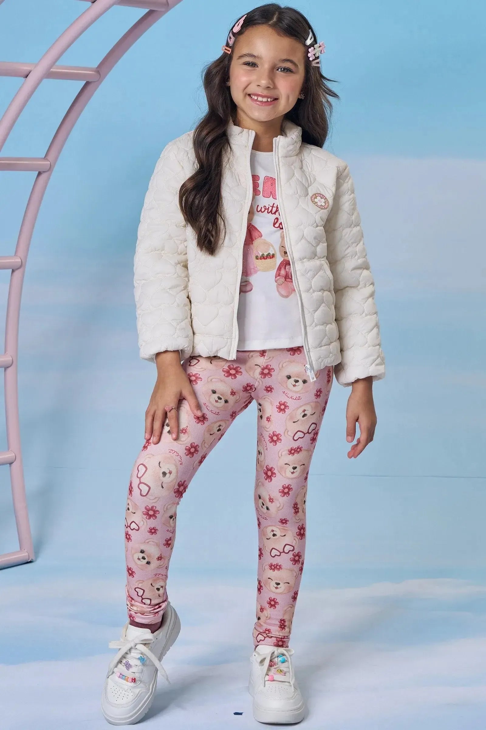 Calça Legging em Molecotton 90818 Kukiê Infantil Menina