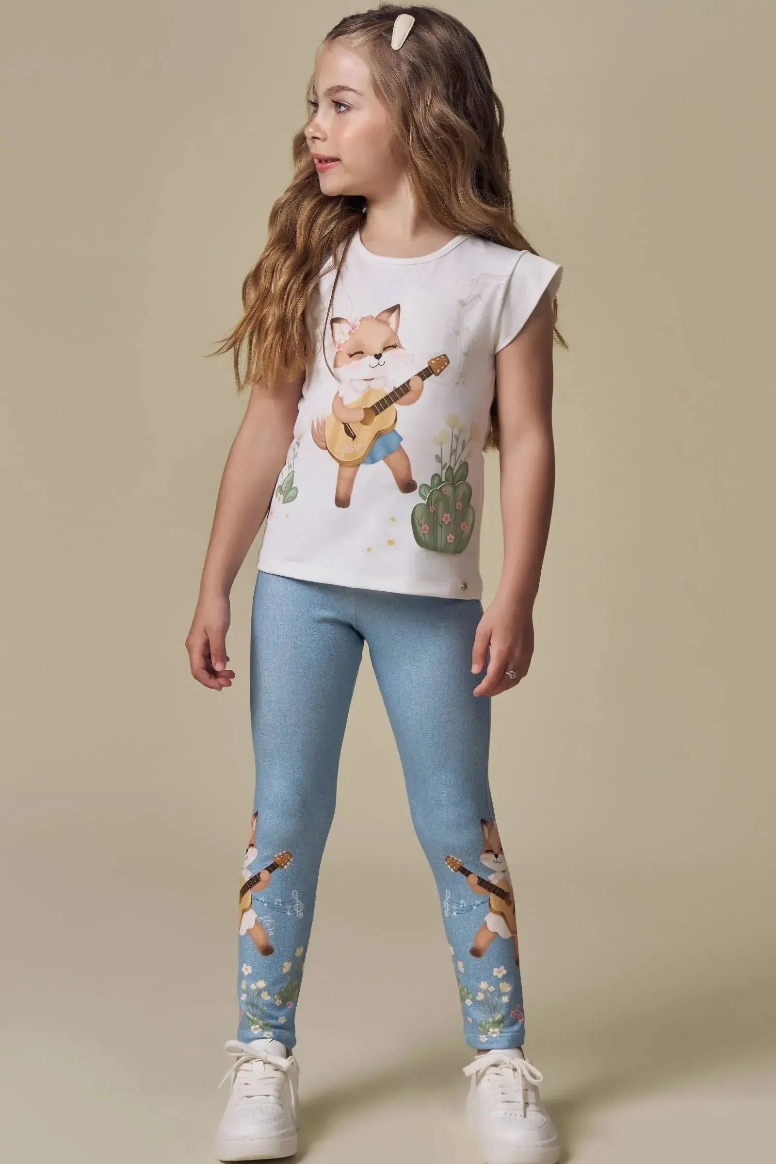 Calça Legging em Molecotton 94648 Infanti Infantil Menina