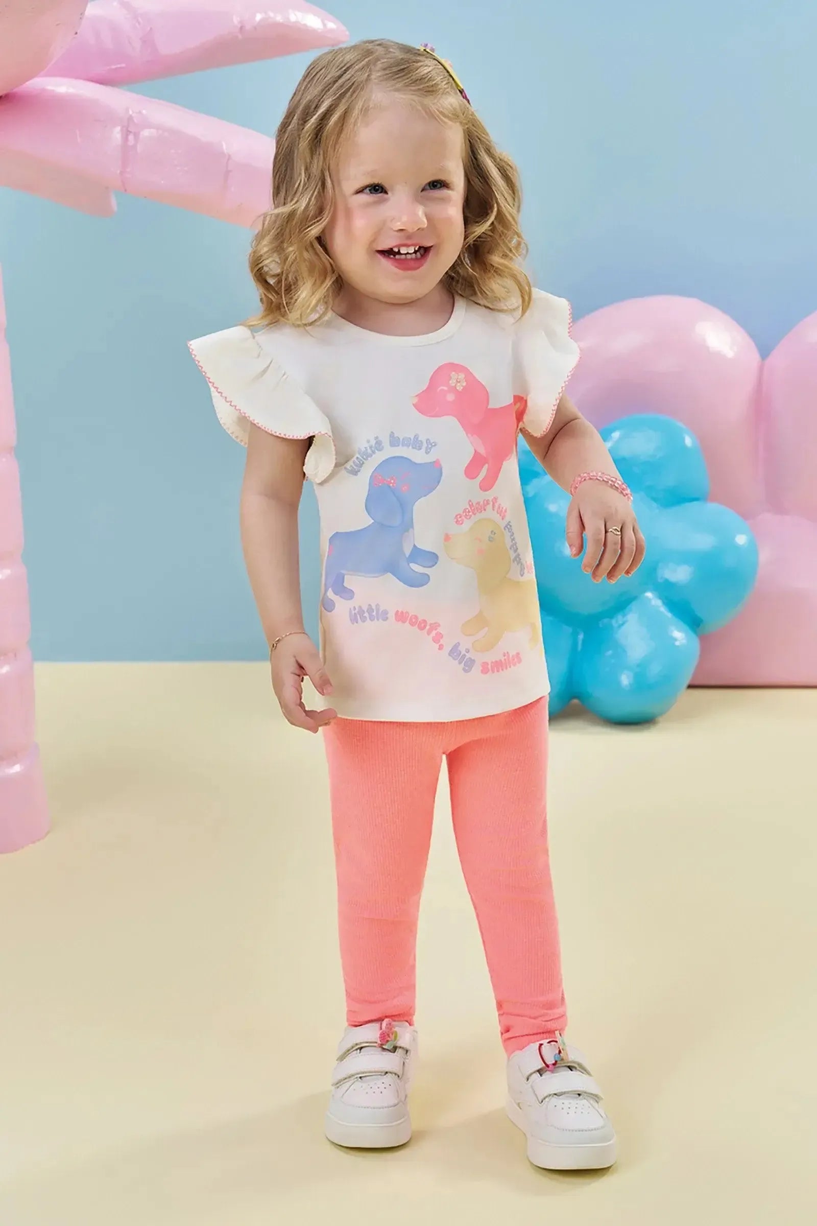 Calça Legging em Ribana 1x1 94703 Kukiê Bebê Menina