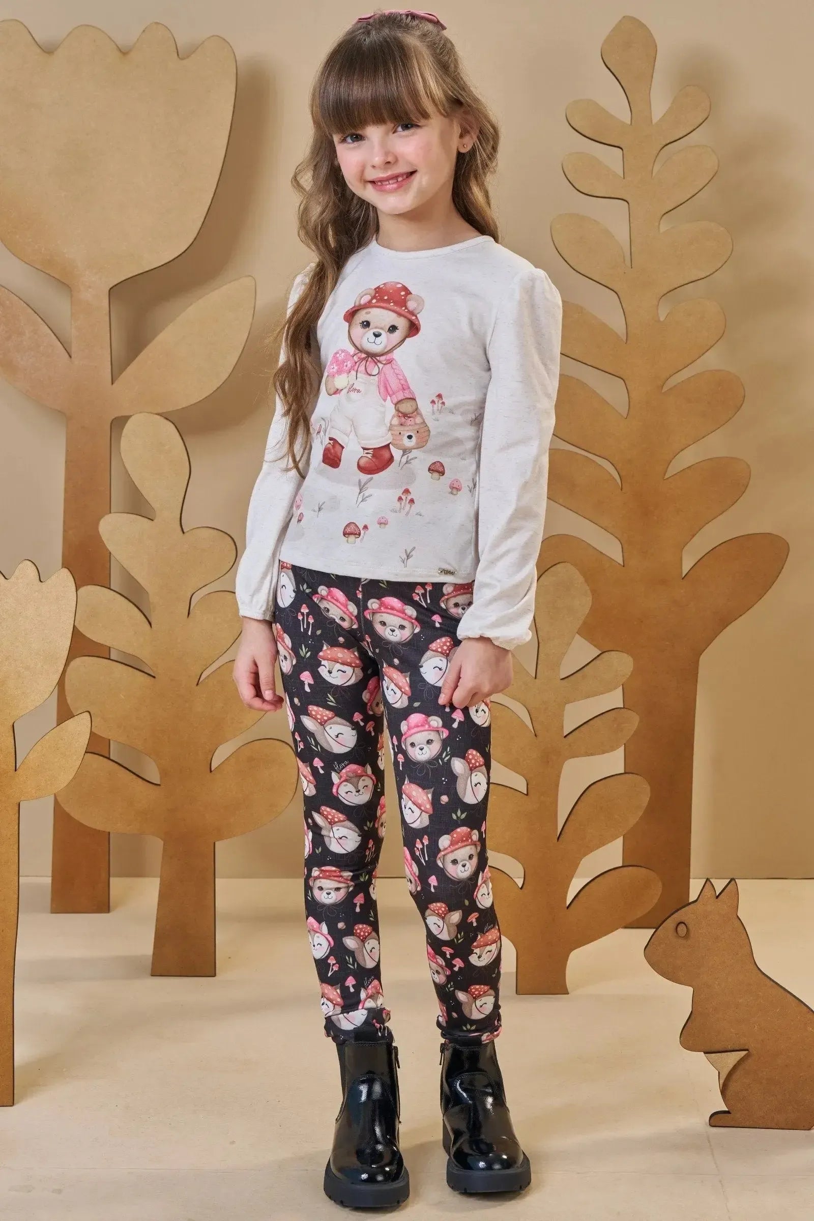 Calça Legging em Termoskin Peluciado 89405 Infanti Infantil Menina