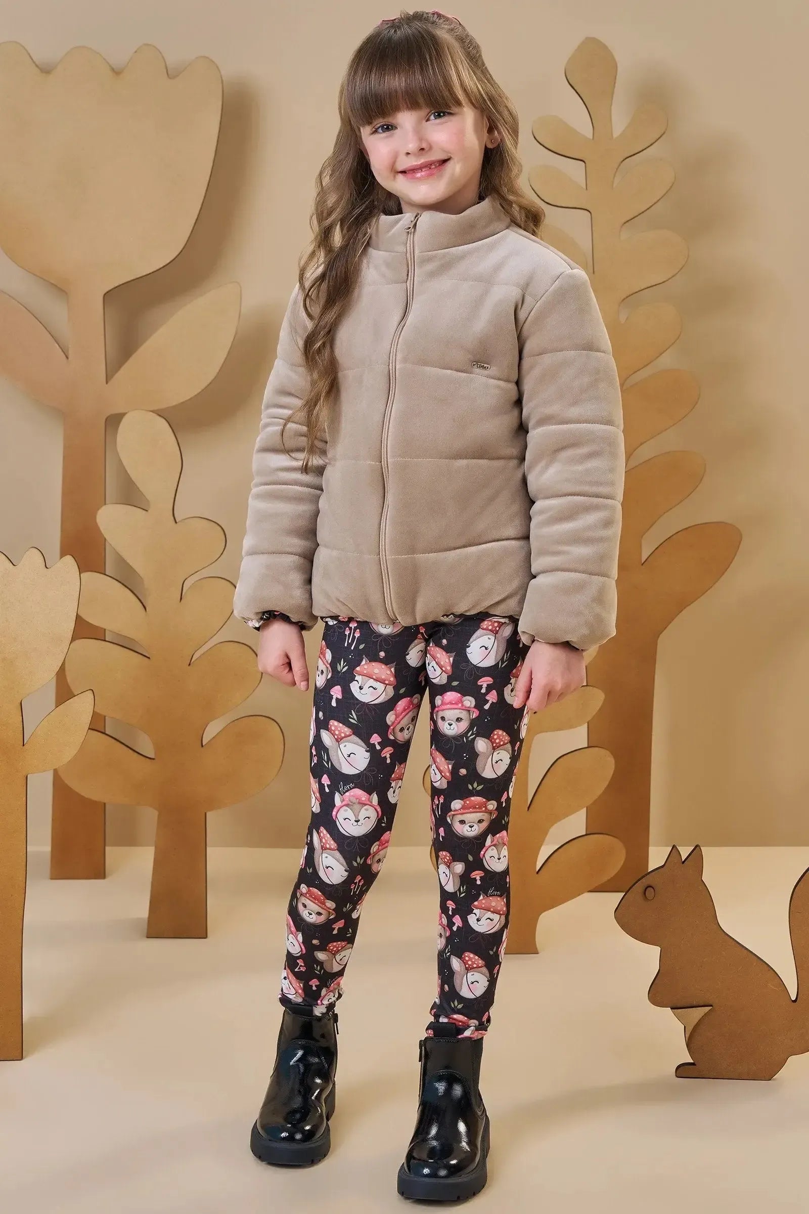 Calça Legging em Termoskin Peluciado 89405 Infanti Infantil Menina