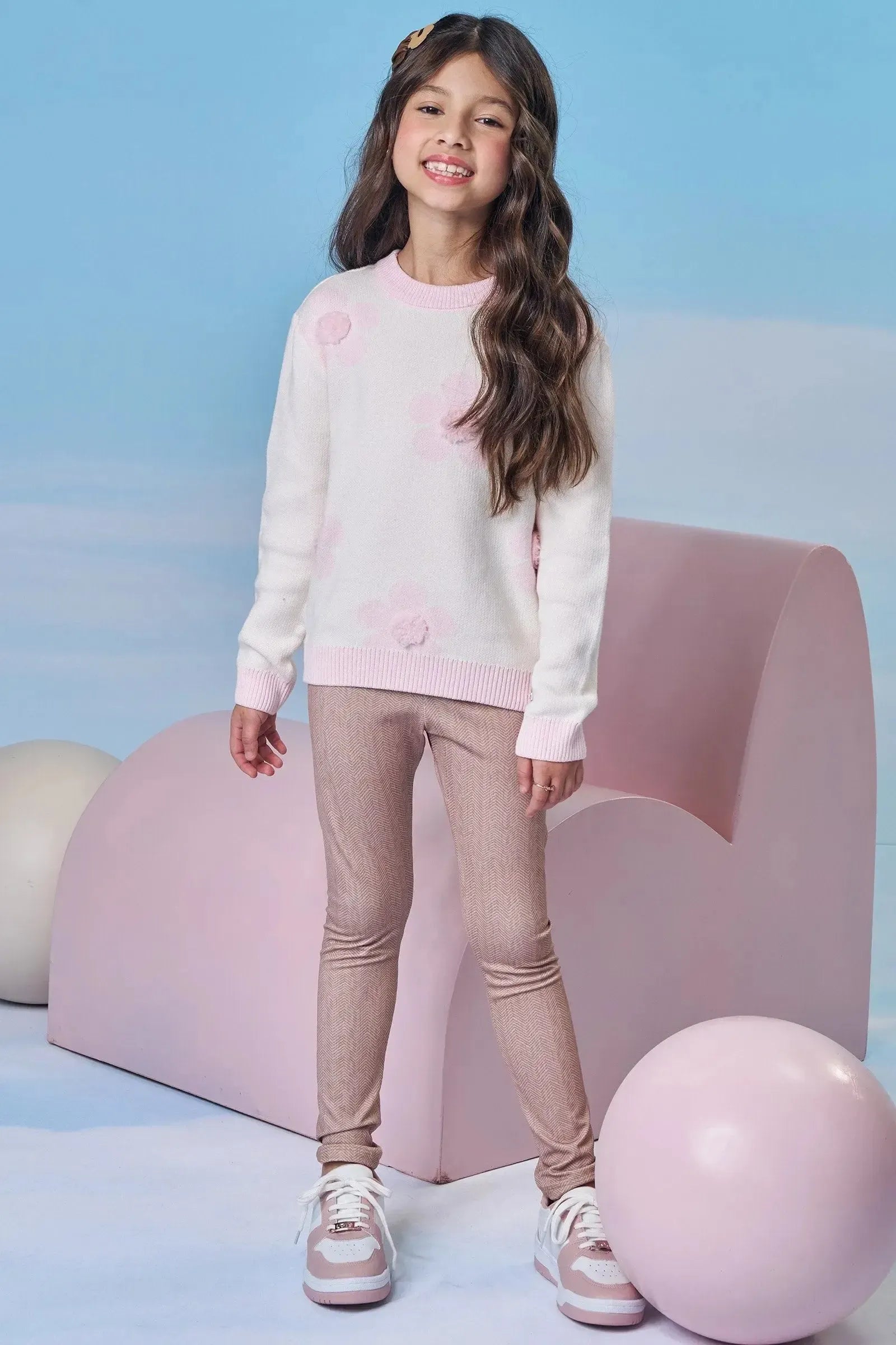 Calça Legging em Termoskin Peluciado 89565 Kukiê Infantil Menina