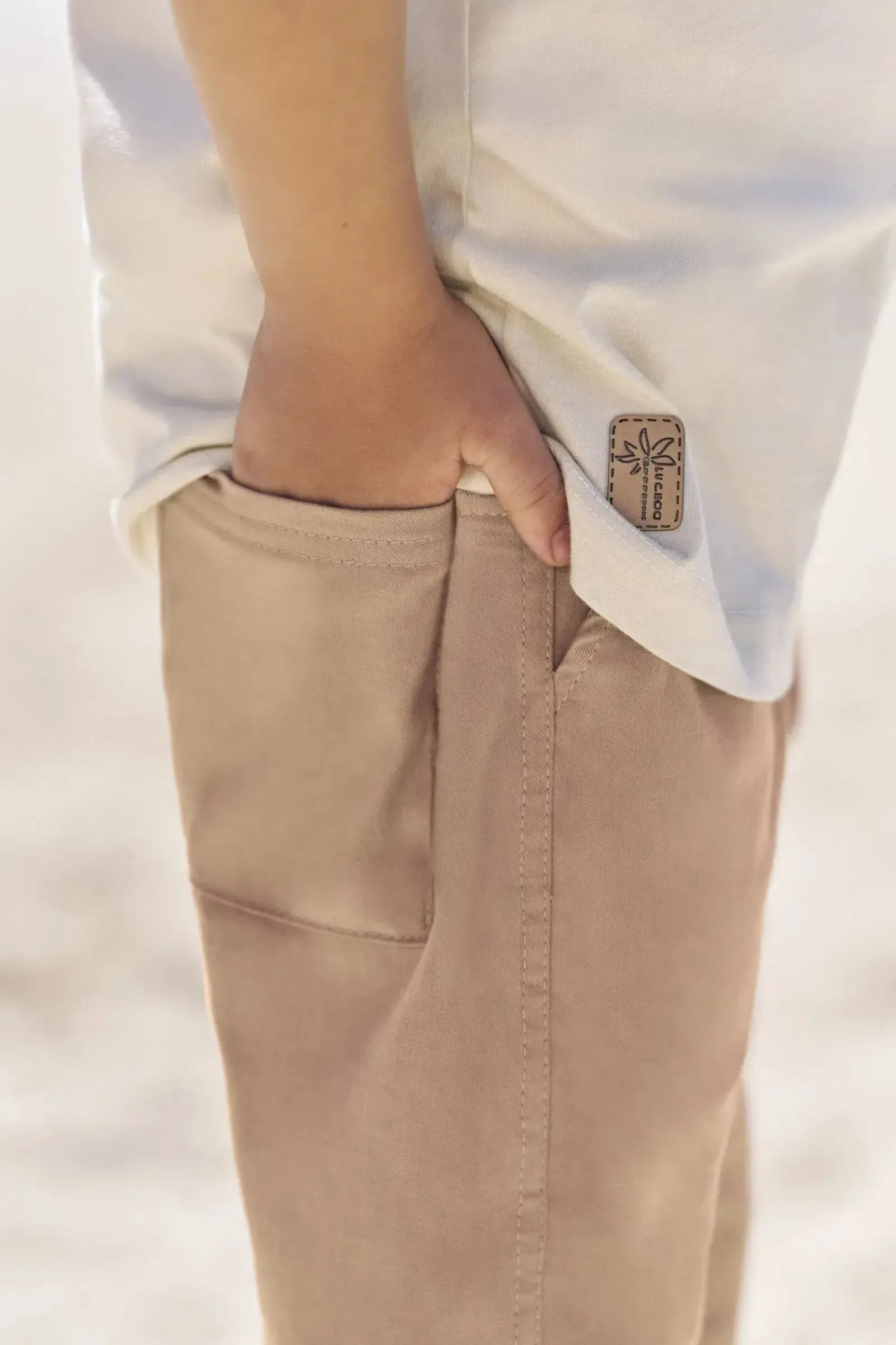 Calça Reta em Linho Santorine com Elastano 83625 LucBoo Infantil Menino