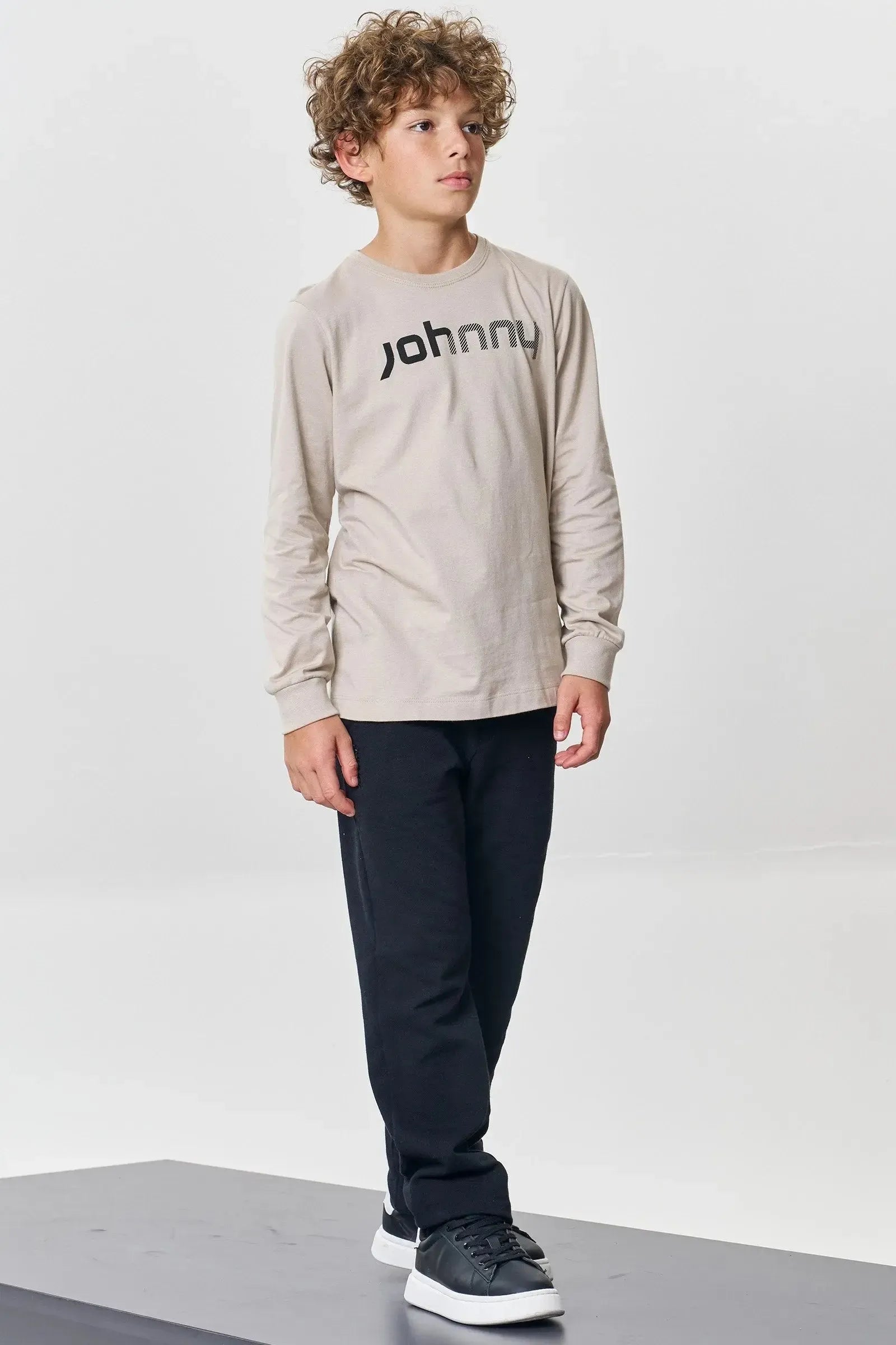 Calça Reta em Moletwill com Elastano 94421 Johnny Fox Teen Menino