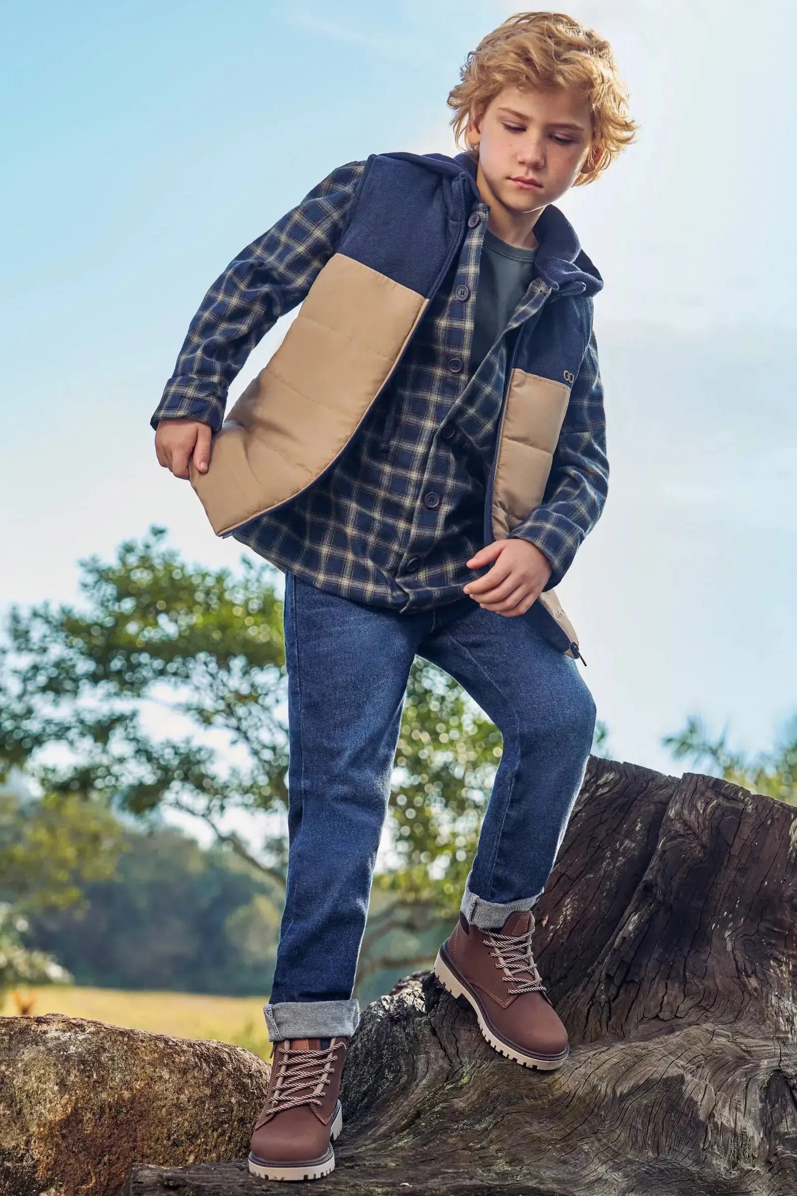 Calça Skinny em Jeans Guga com Elastano 89972 LucBoo Infantil Menino