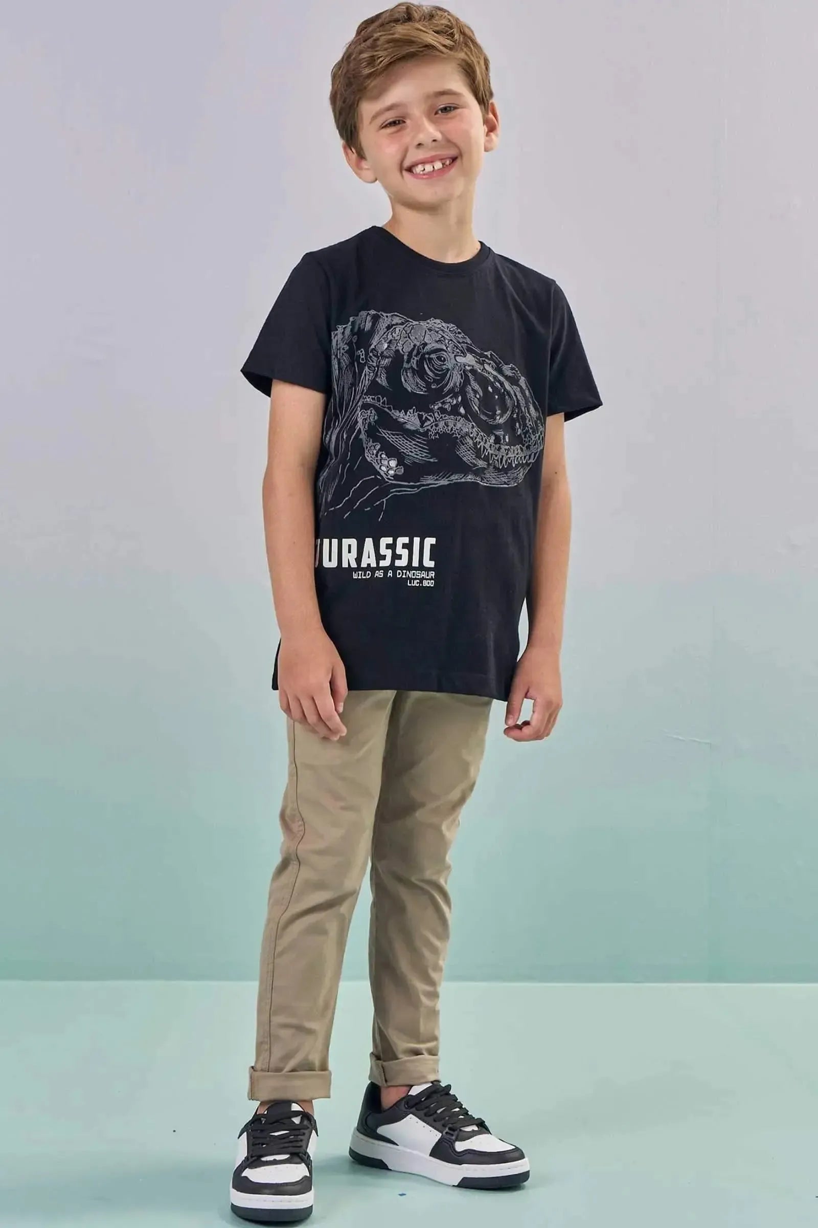 Calça Skinny em Sarja Caribe com Elastano 87556 LucBoo Infantil Menino