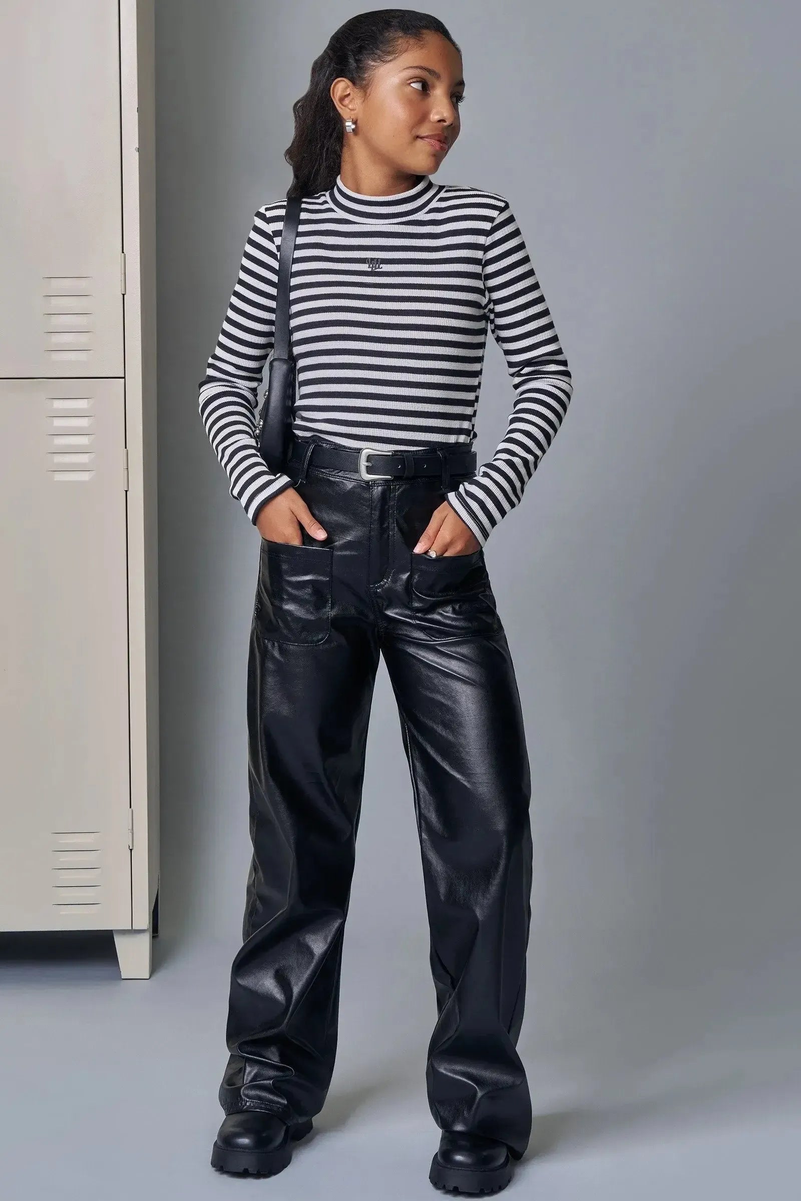 Calça Wide Leg em Couro Sintético 90347 Lilimoon Teen Menina