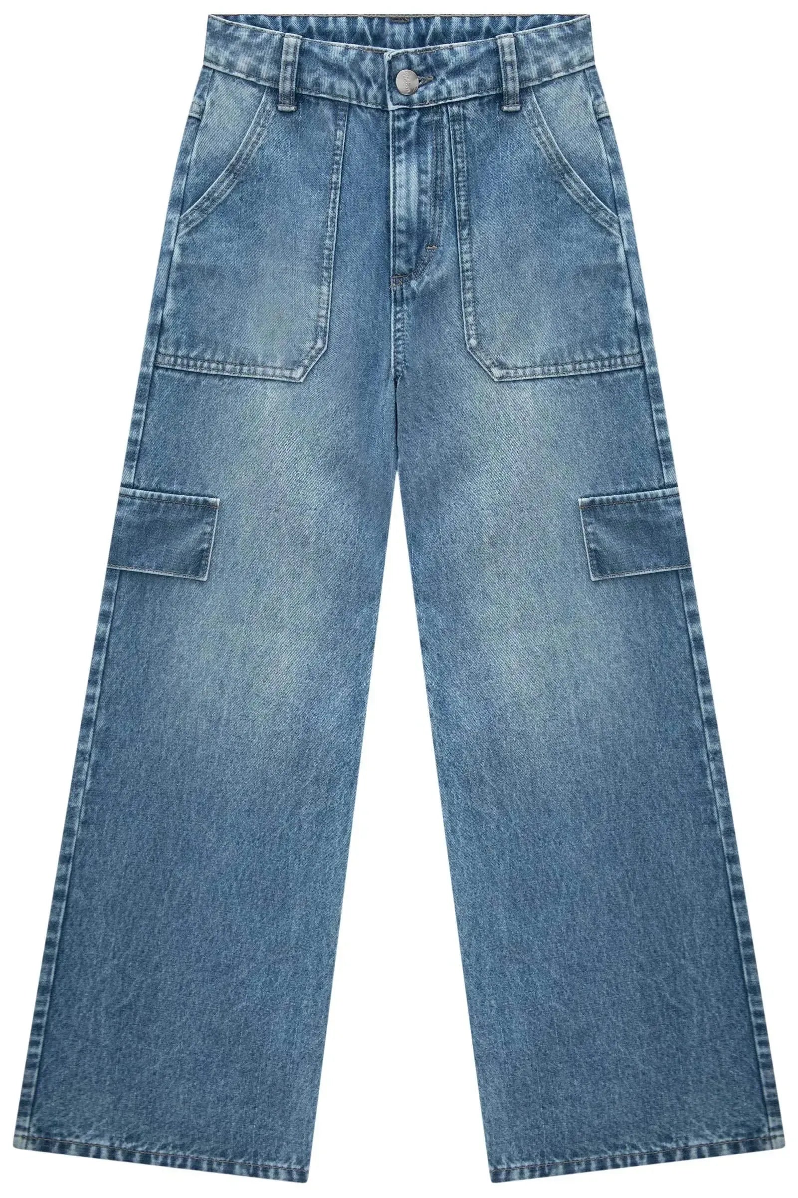 Calça Wide Leg em Jeans Arkansas 90329 Lilimoon Teen Menina