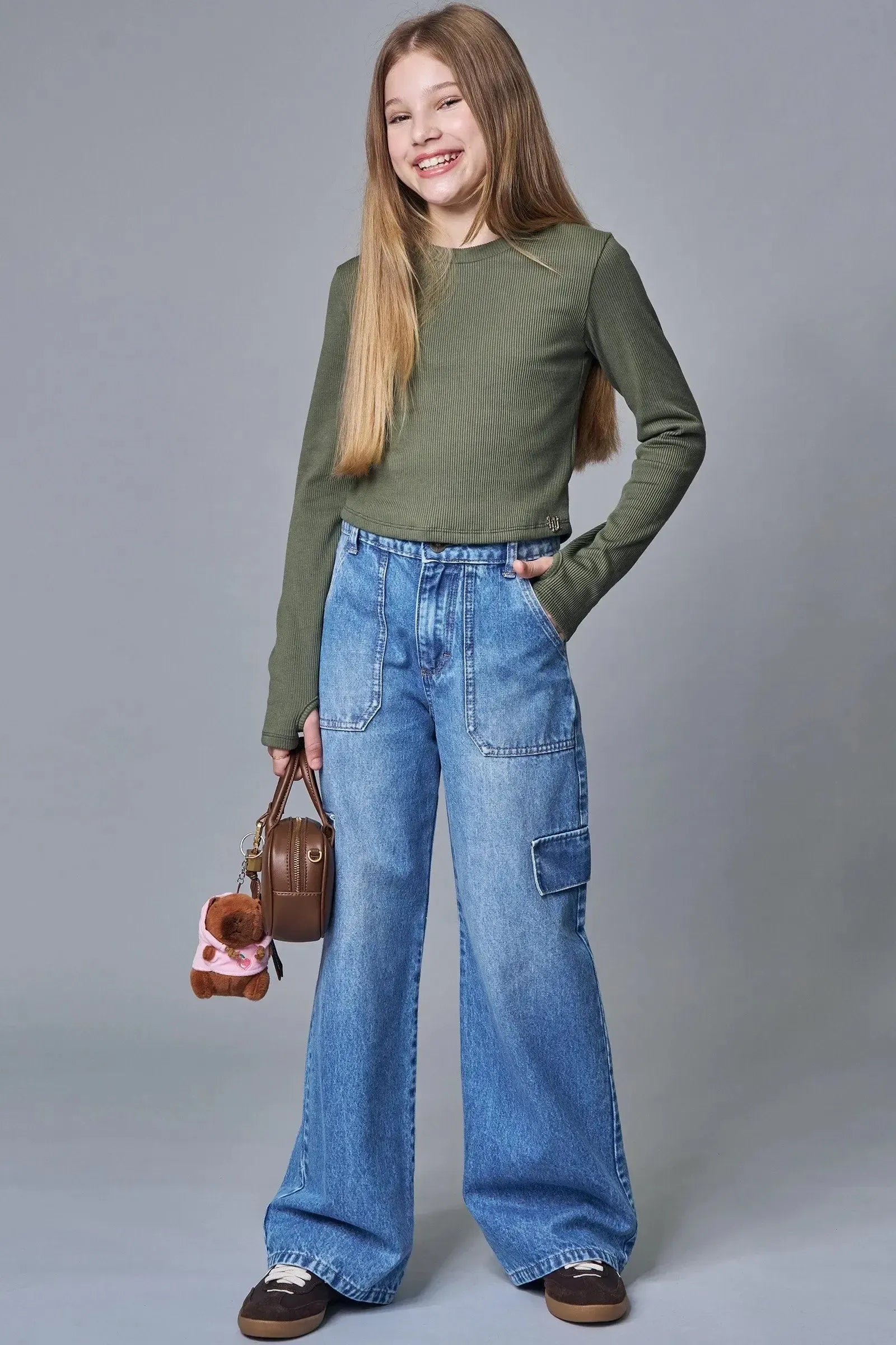 Calça Wide Leg em Jeans Arkansas 90329 Lilimoon Teen Menina