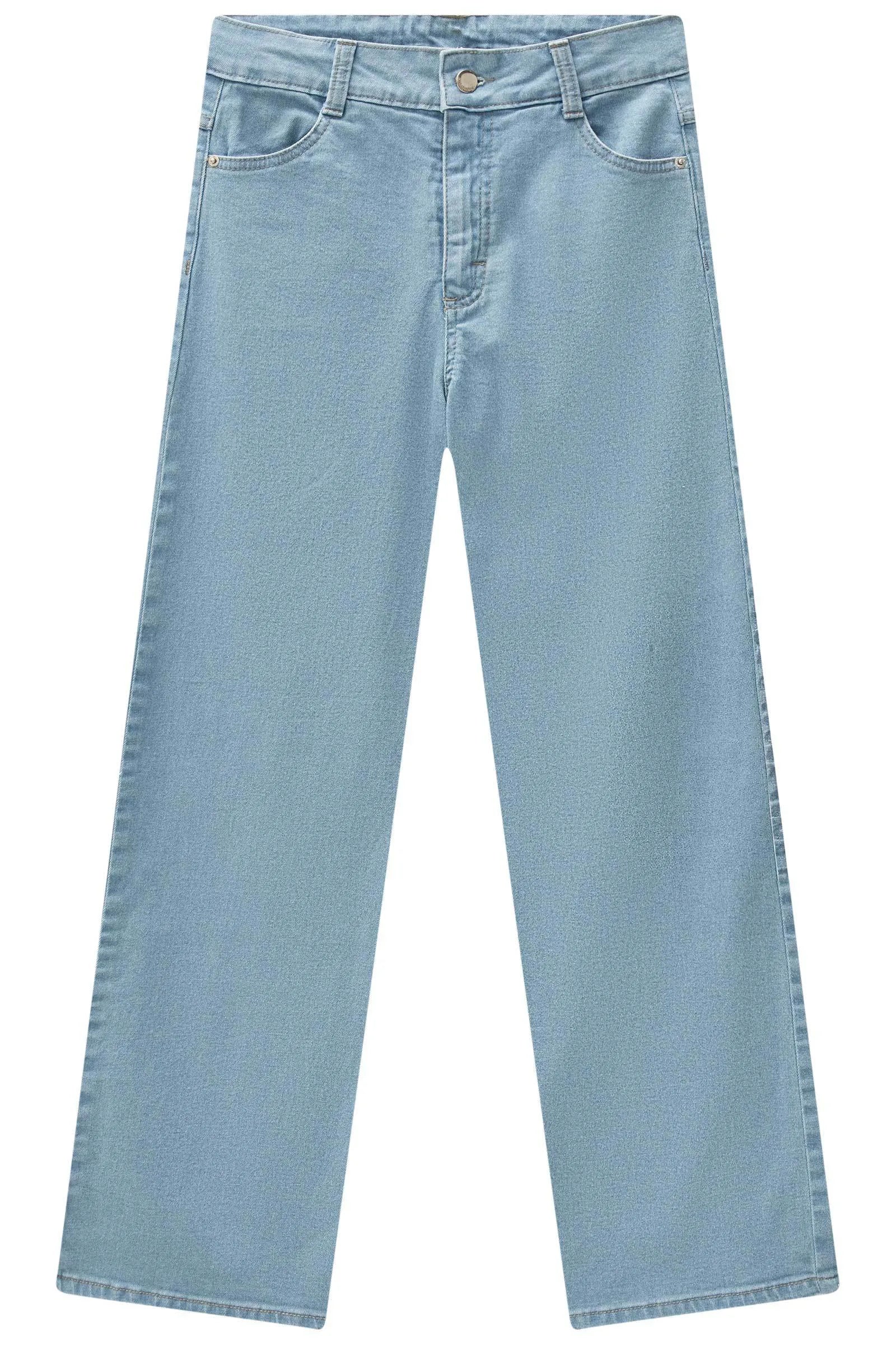 Calça Wide Leg em Jeans com Elastano 88512 Vic&Vicky Teen Menina