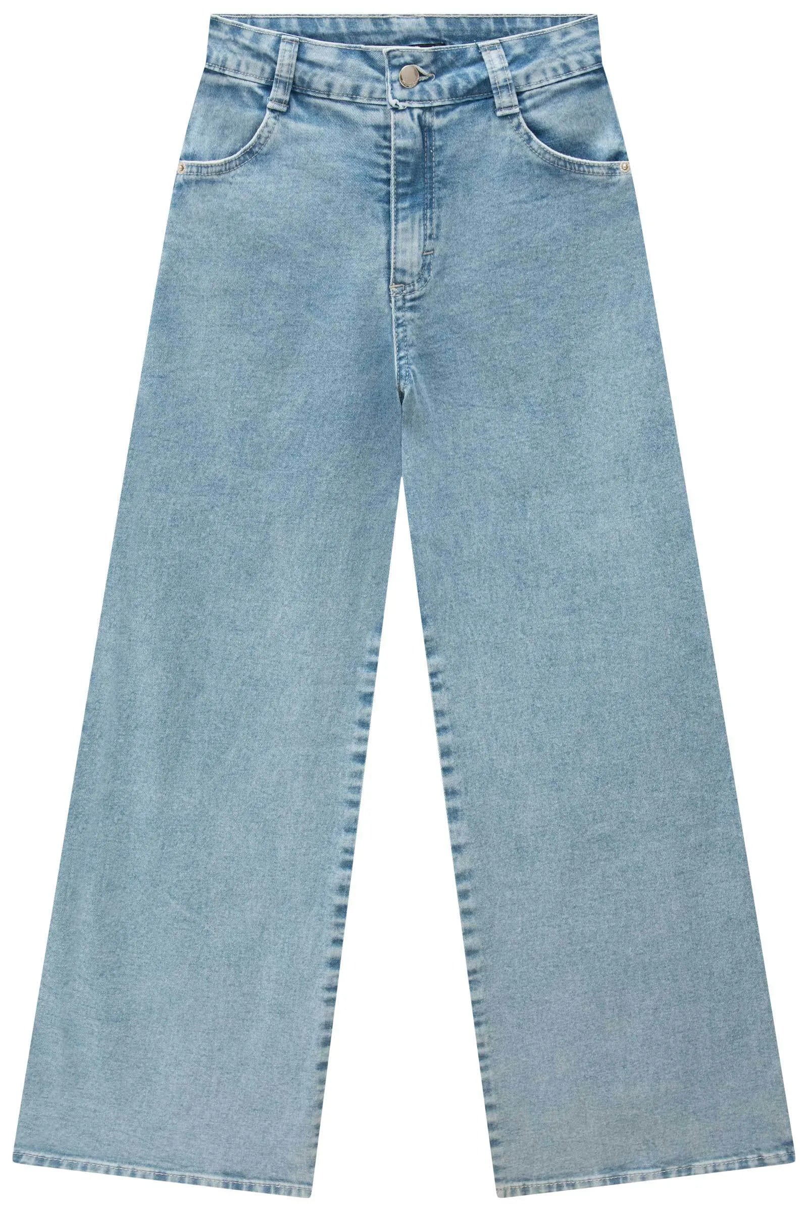 Calça Wide Leg em Jeans com Elastano 89438 Vic&Vicky Teen Menina