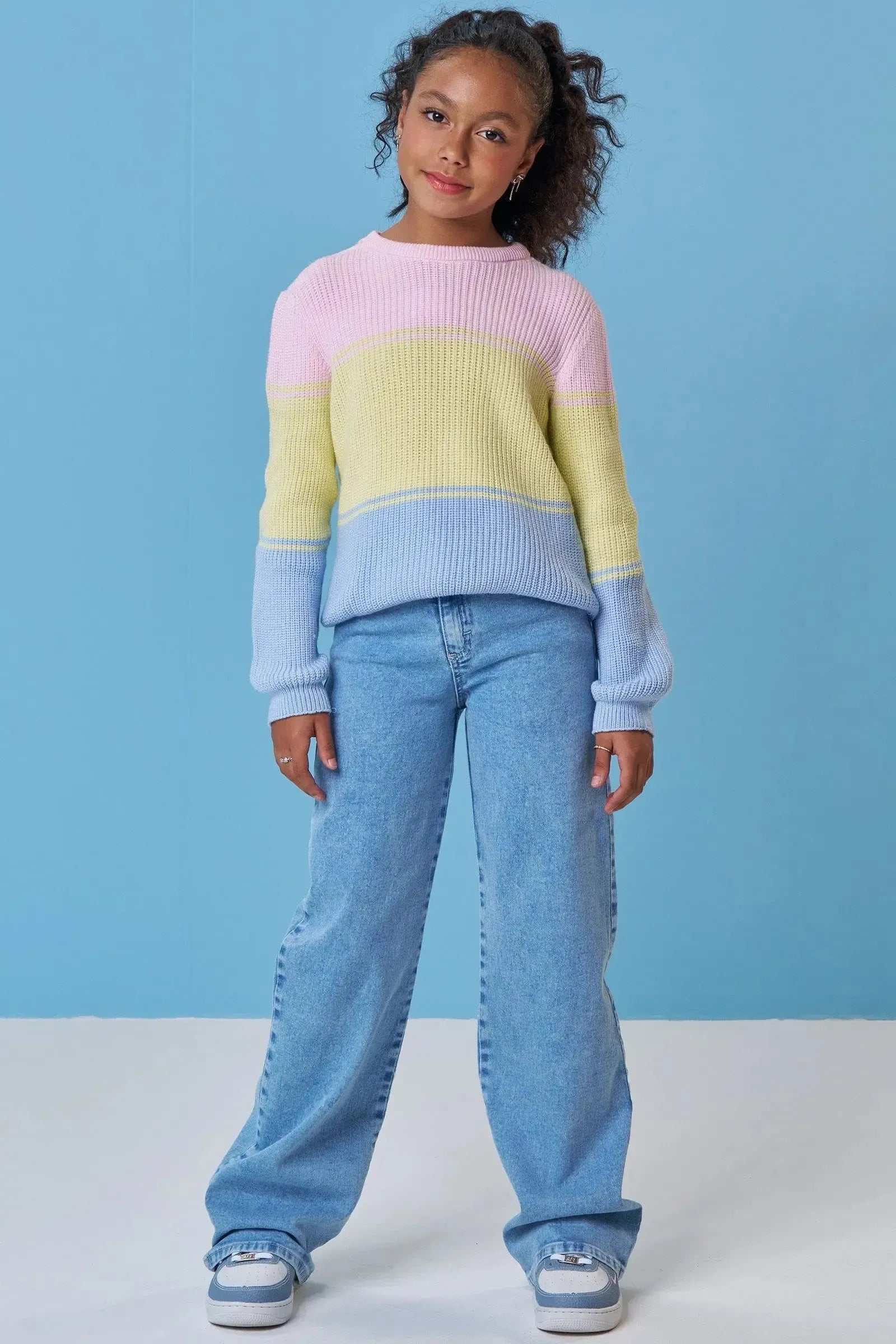 Calça Wide Leg em Jeans com Elastano 89438 Vic&Vicky Teen Menina