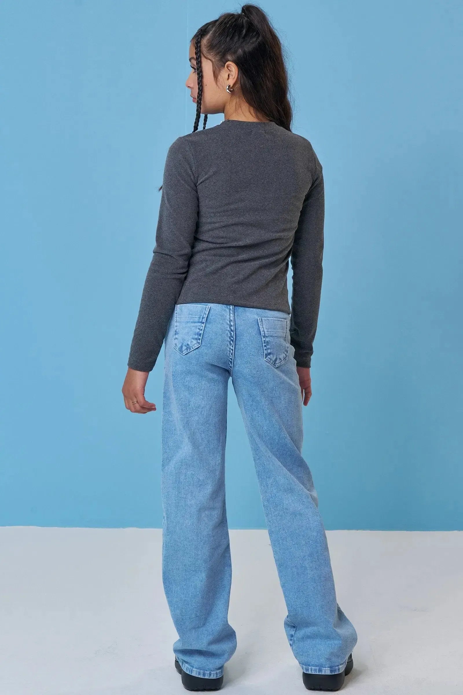 Calça Wide Leg em Jeans com Elastano 89438 Vic&Vicky Teen Menina