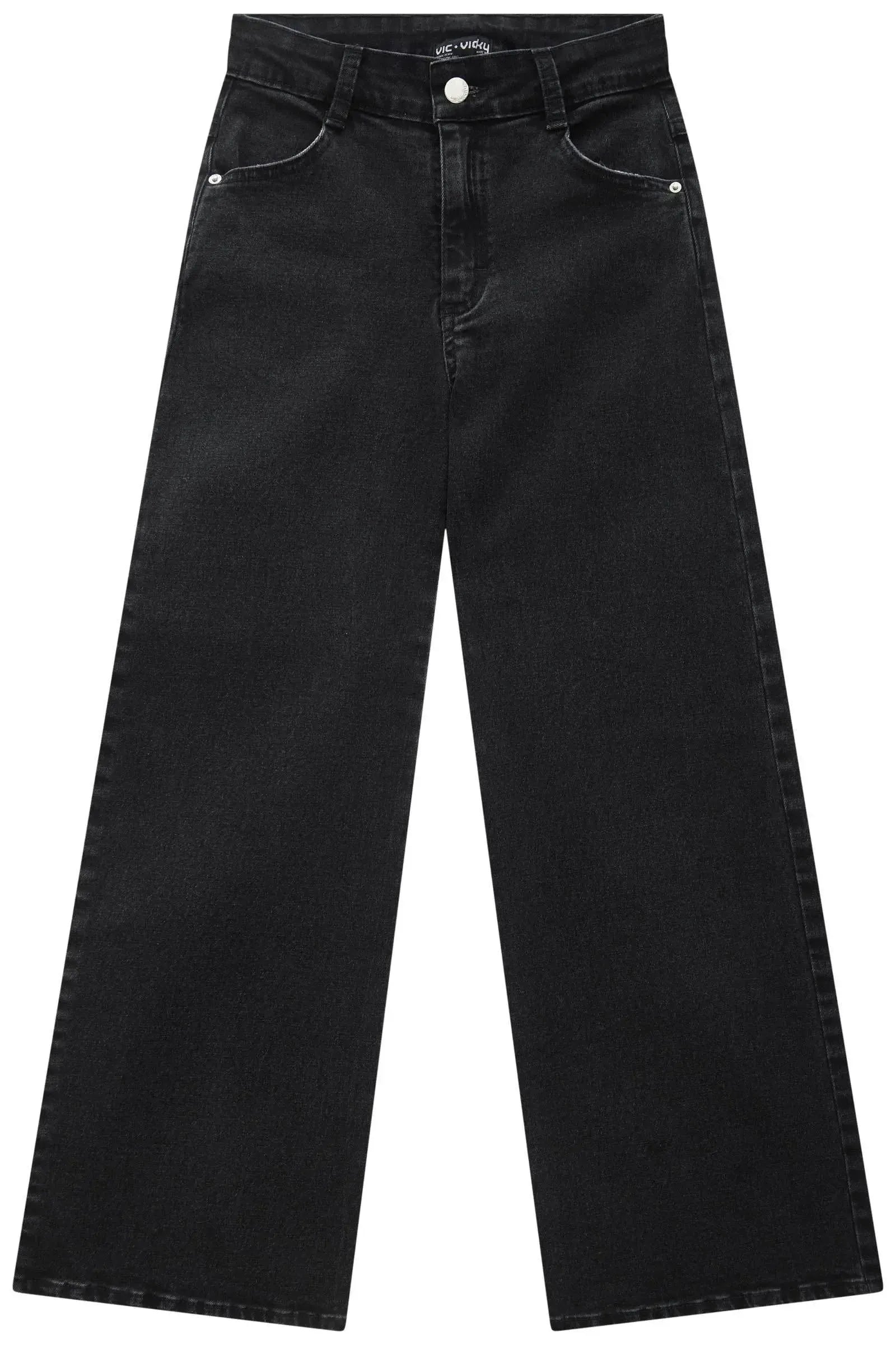 Calça Wide Leg em Jeans com Elastano 90188 Vic&Vicky Teen Menina